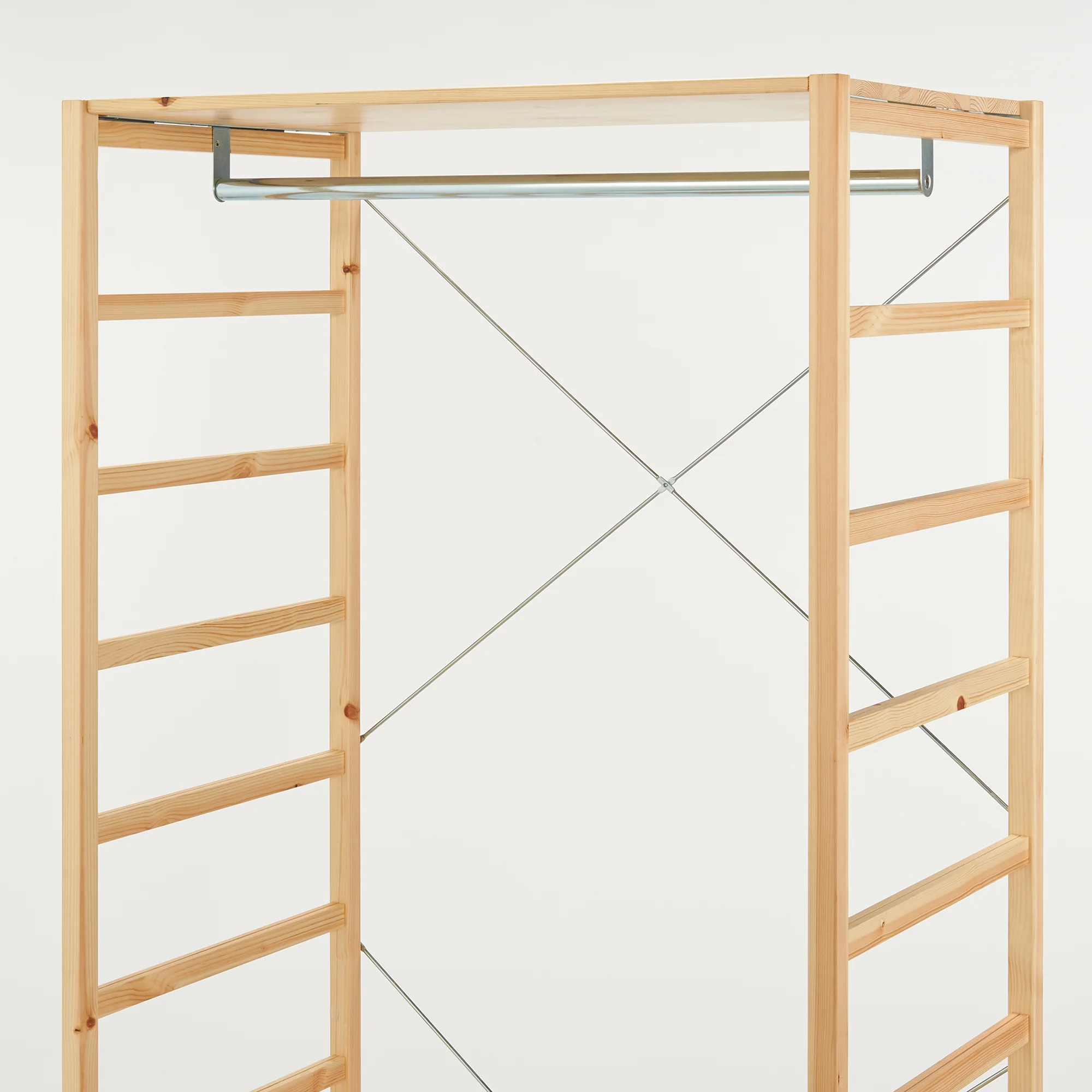 Pine Shelf Unit - Hanging Rail - Wide - Image 2