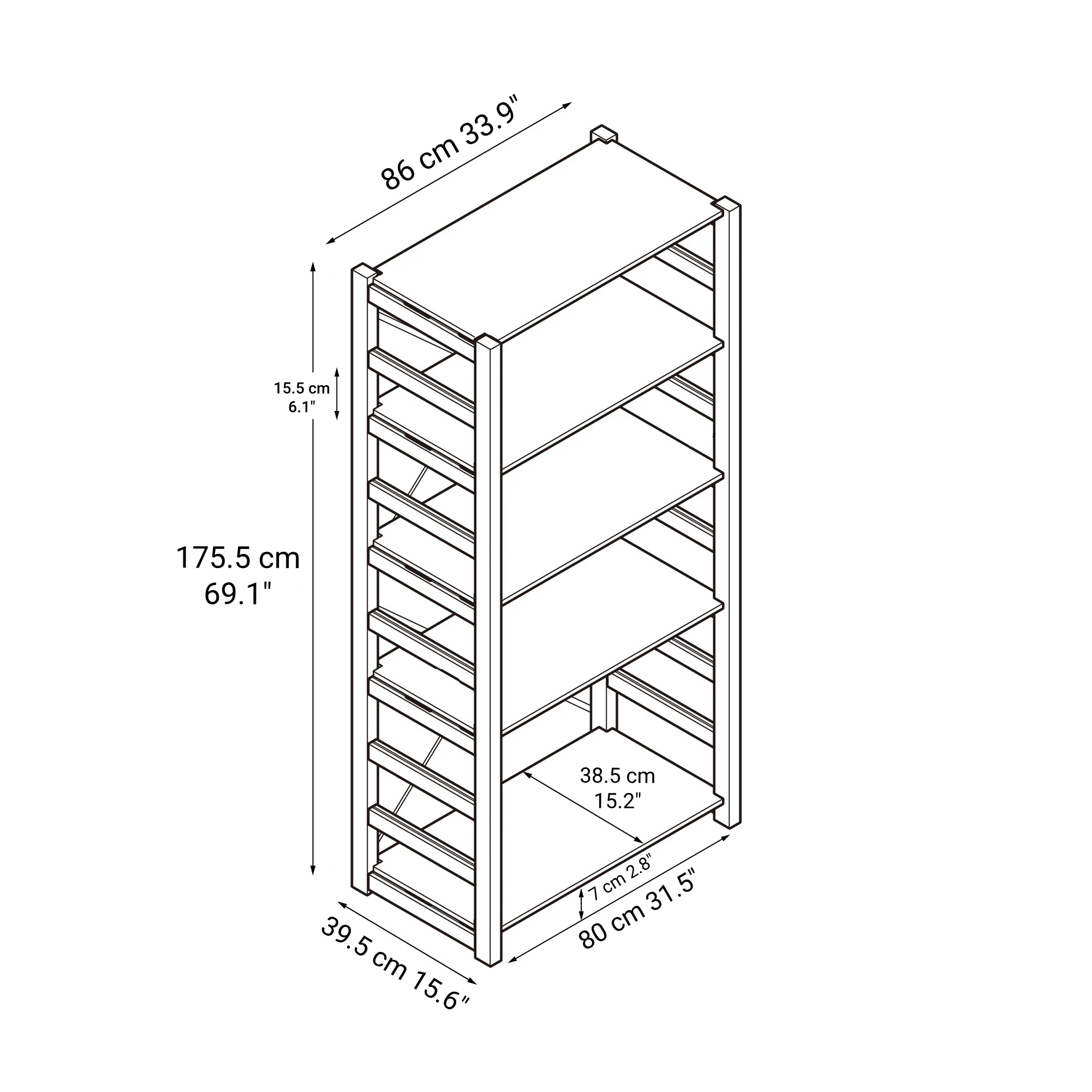 Pine Shelf Unit - Wide - Large - Image 7