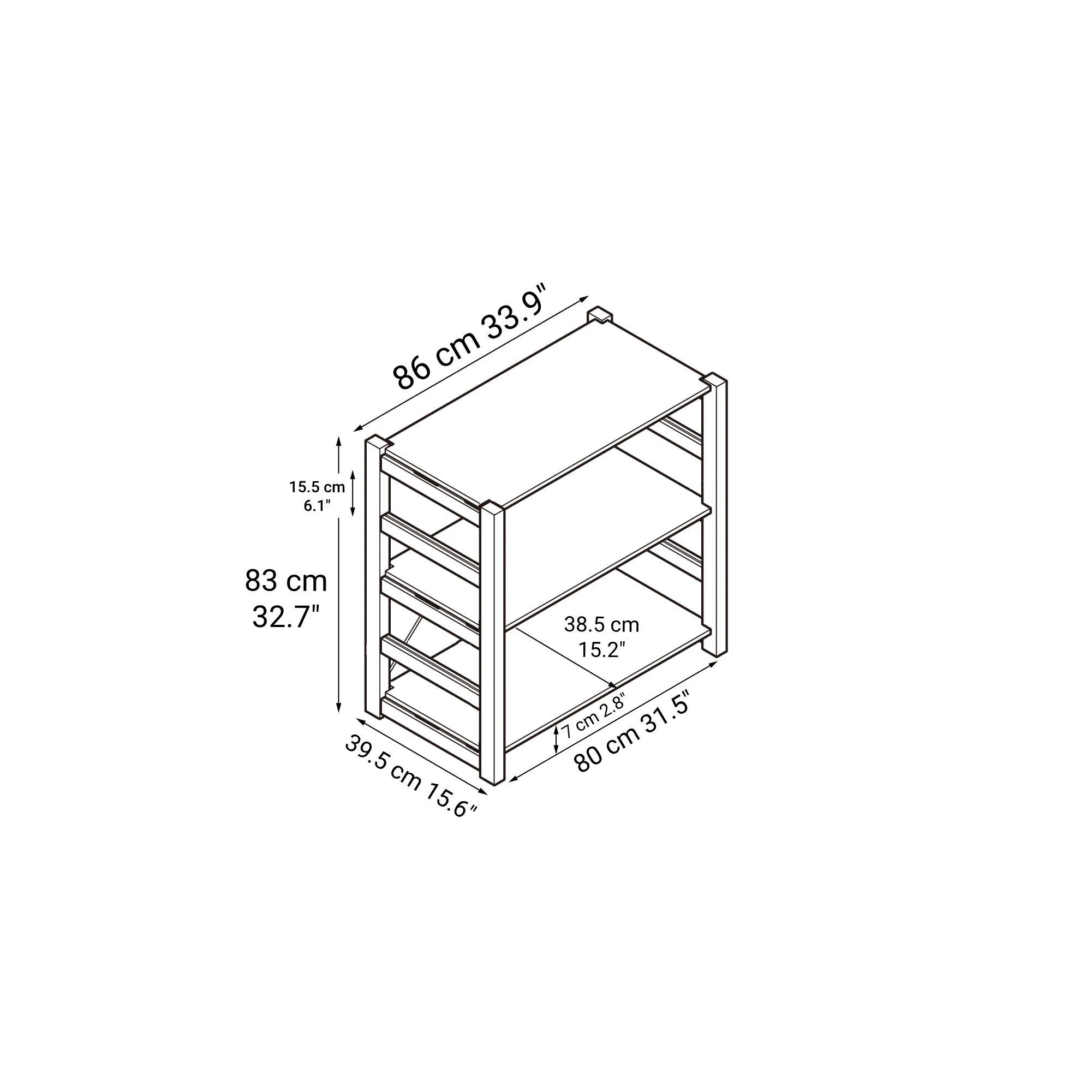 Pine Shelf Unit - Wide - Small - Image 5