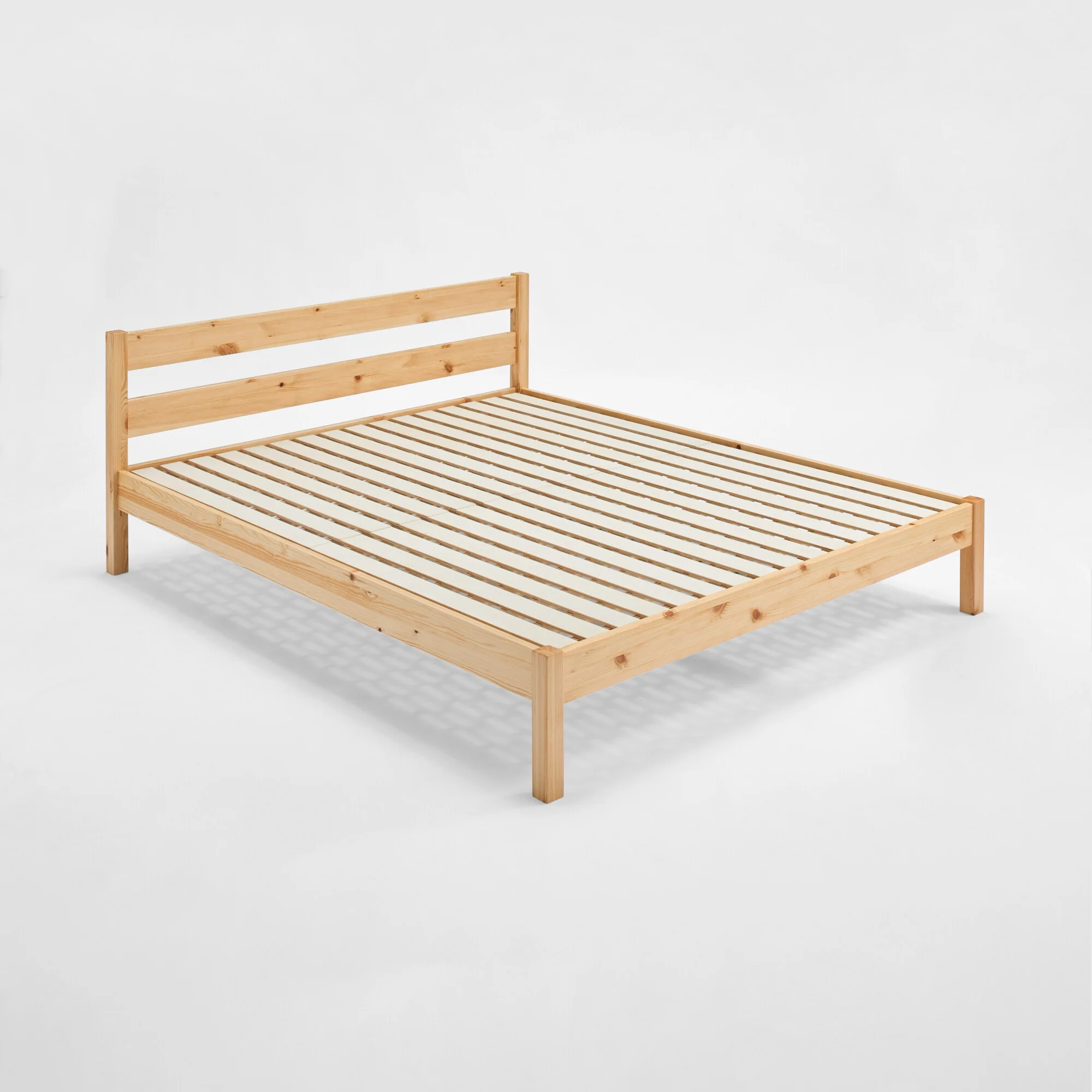 [HD] Pine Wooden Bed - King - Image 4