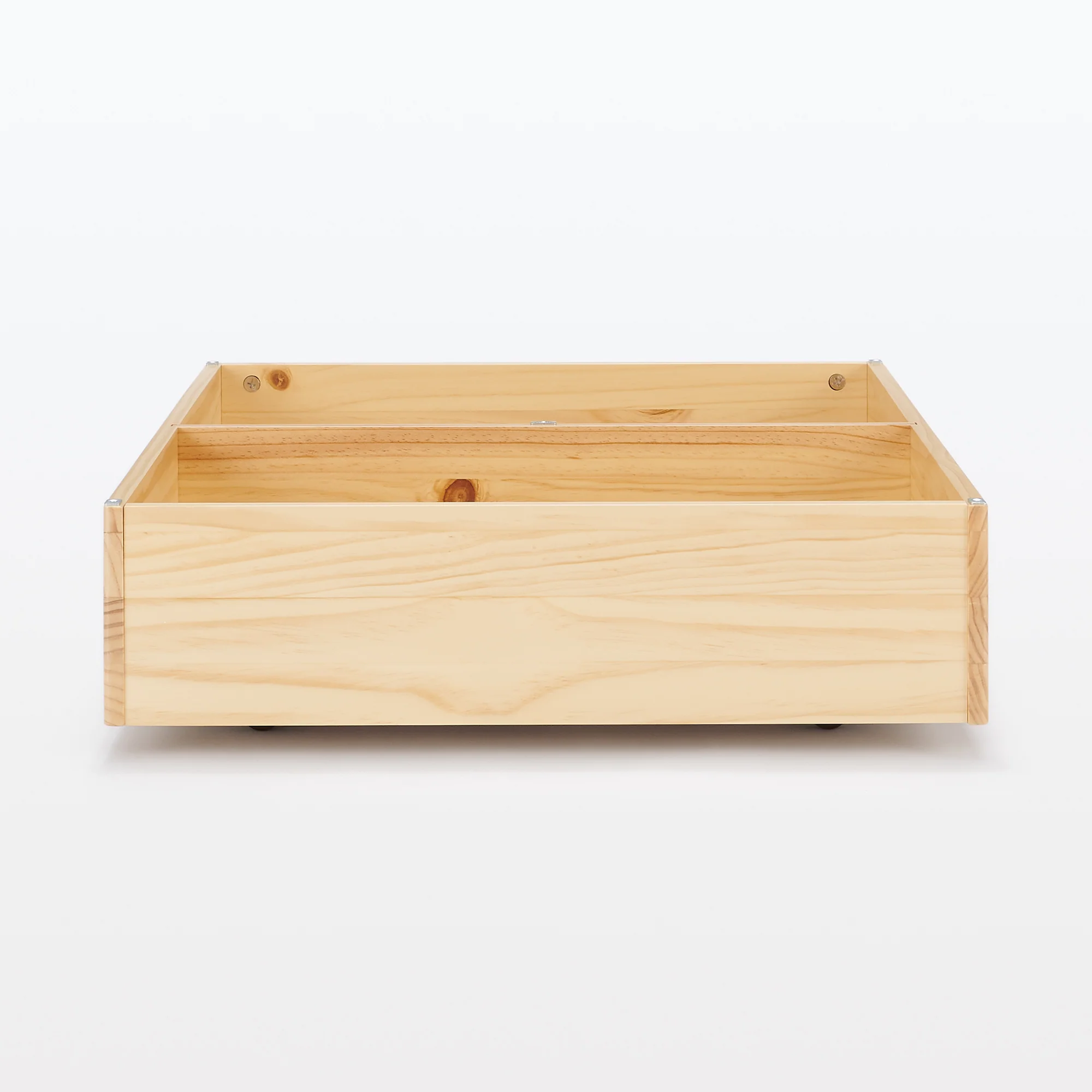 [HD] Pine Wooden Bed Storage Box with Divider - Image 2