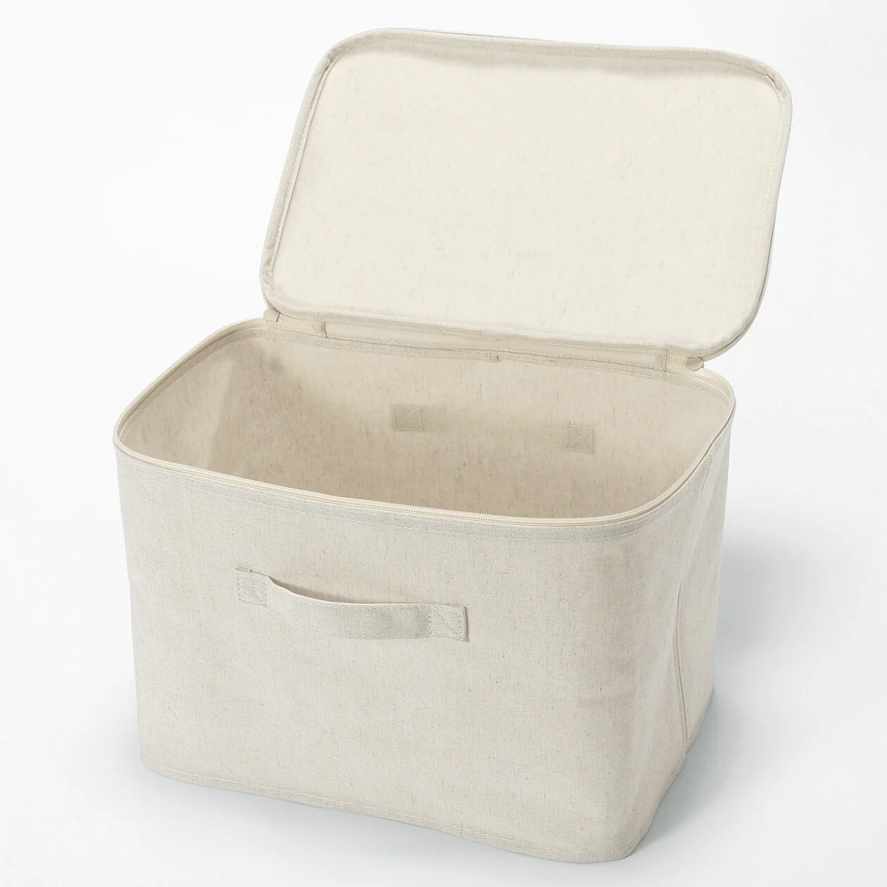 Polyester Linen Soft Box Rectangle with Lid - Medium - Image 2