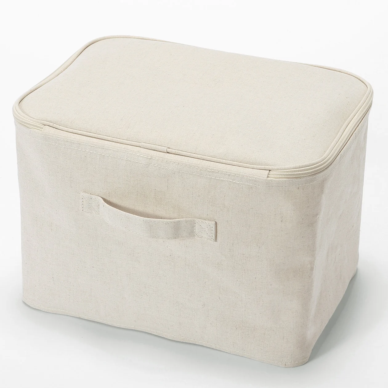 Polyester Linen Soft Box Rectangle with Lid - Medium - Image 4