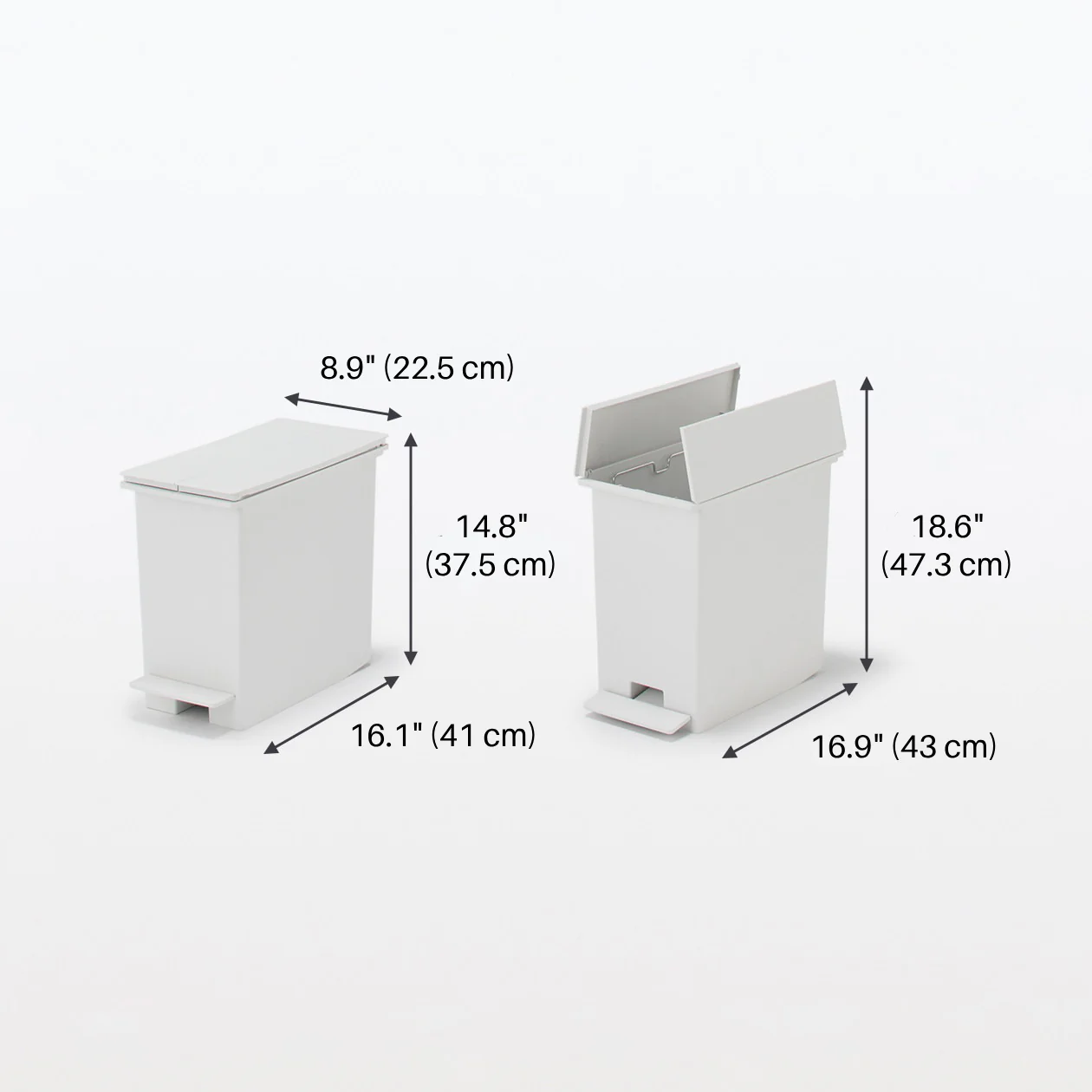 Polypropylene Pedal Dust Bin with Double-Hinged Lid - 5.6 gal - Image 13