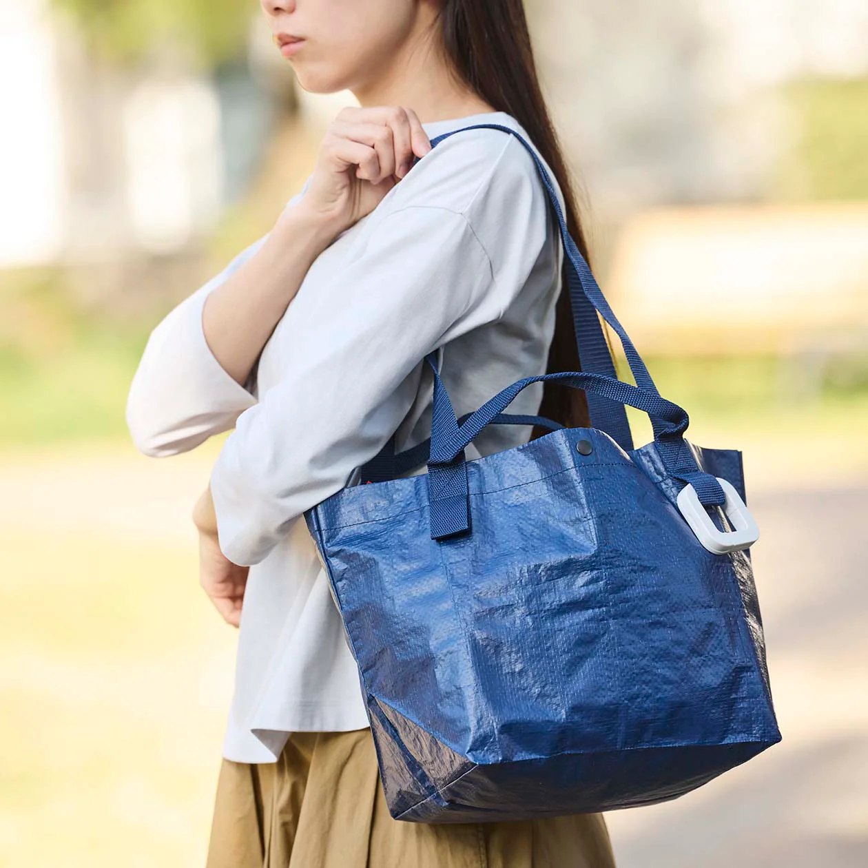 Polypropylene Sheet Mini Tote - Navy - Image 2