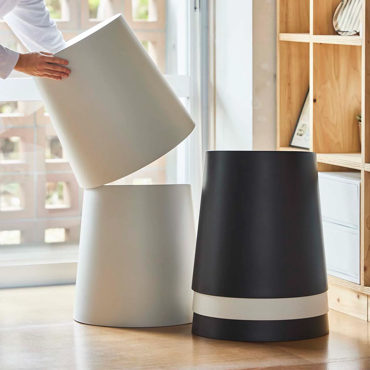 Polypropylene Stackable Stool Light Gray - Image 2