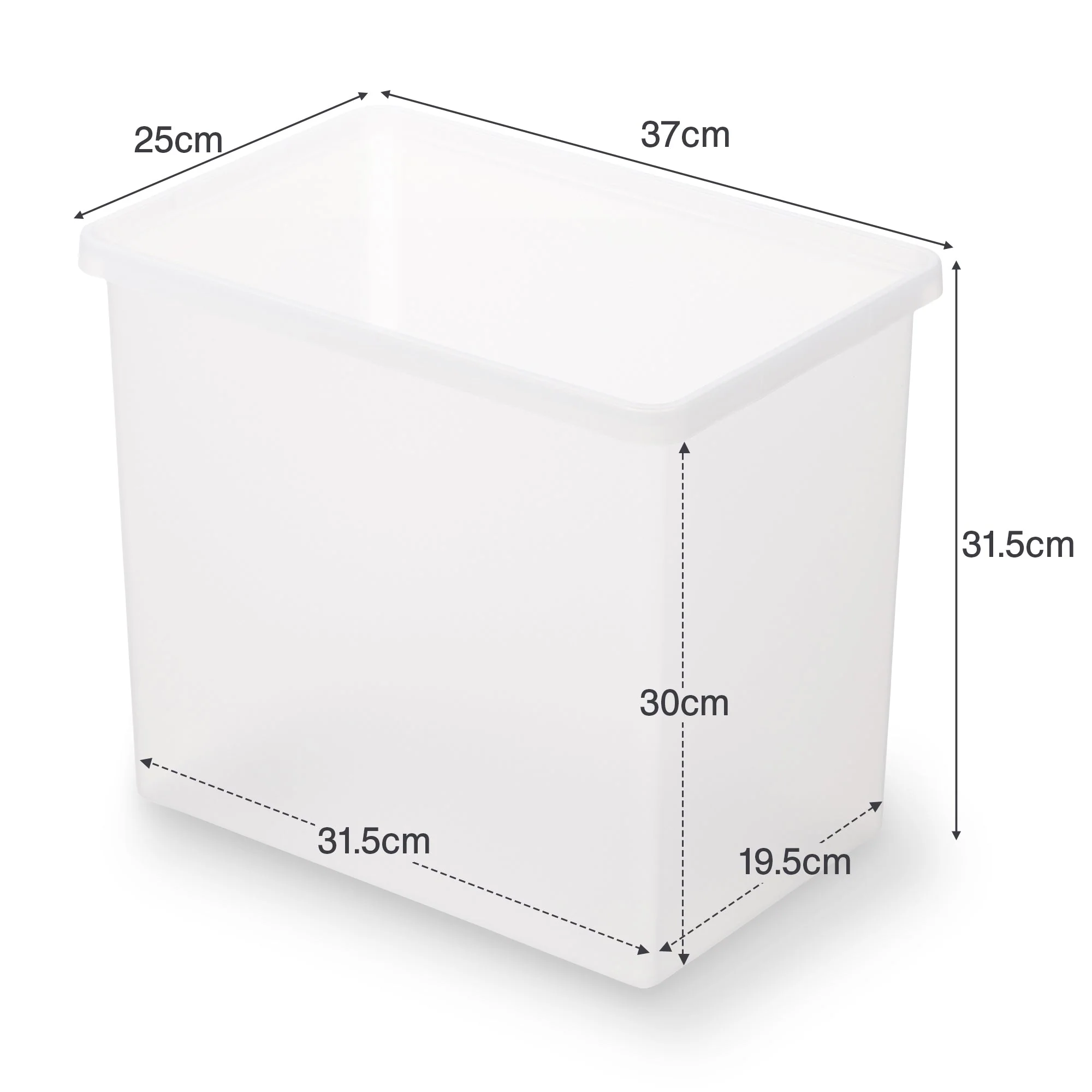 Polypropylene Storage Box - Deep (W14.6 x D9.8 x H12.4") - Image 21