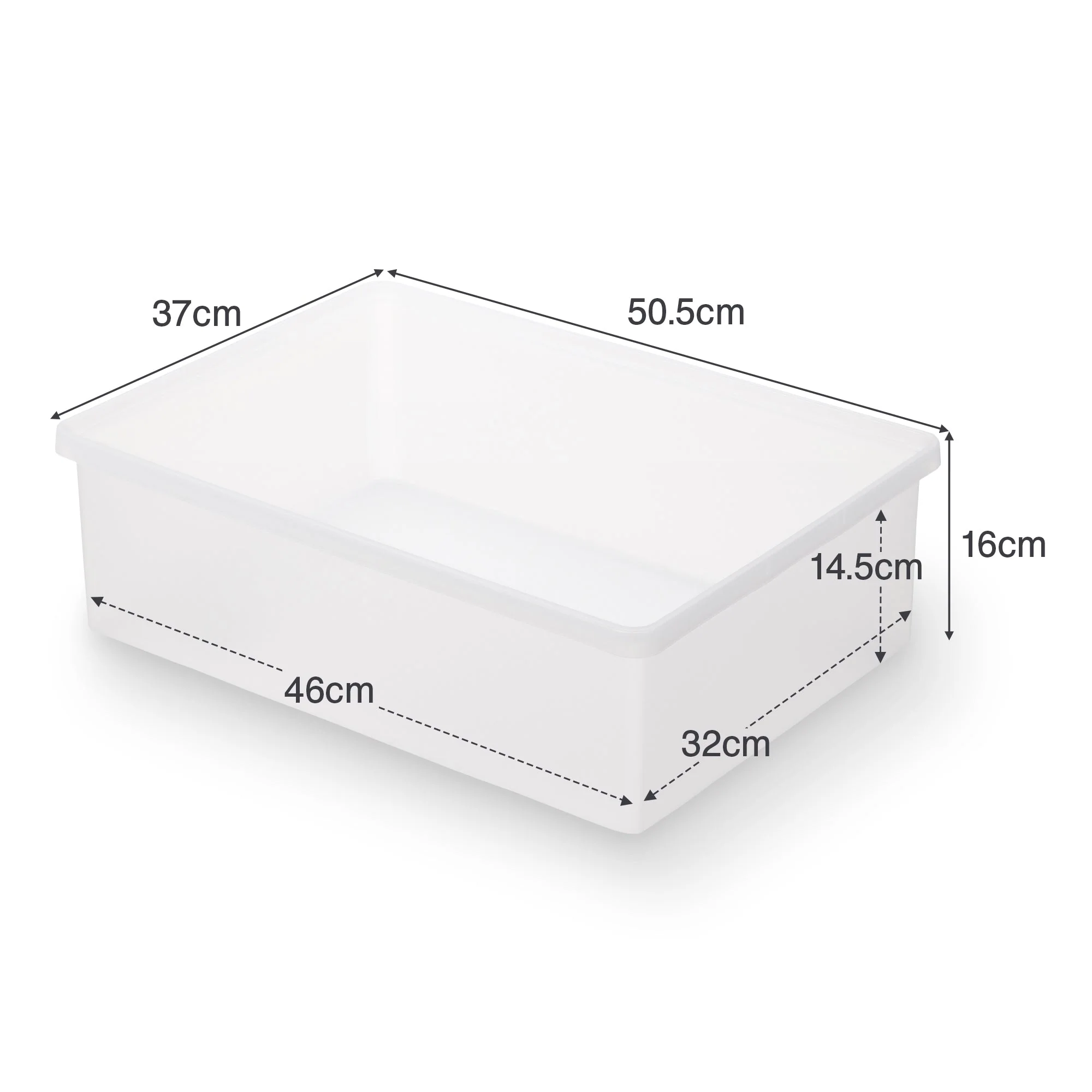 Polypropylene Storage Box Wide - Medium (W19.9 x D14.6 x H6.3") - Image 20
