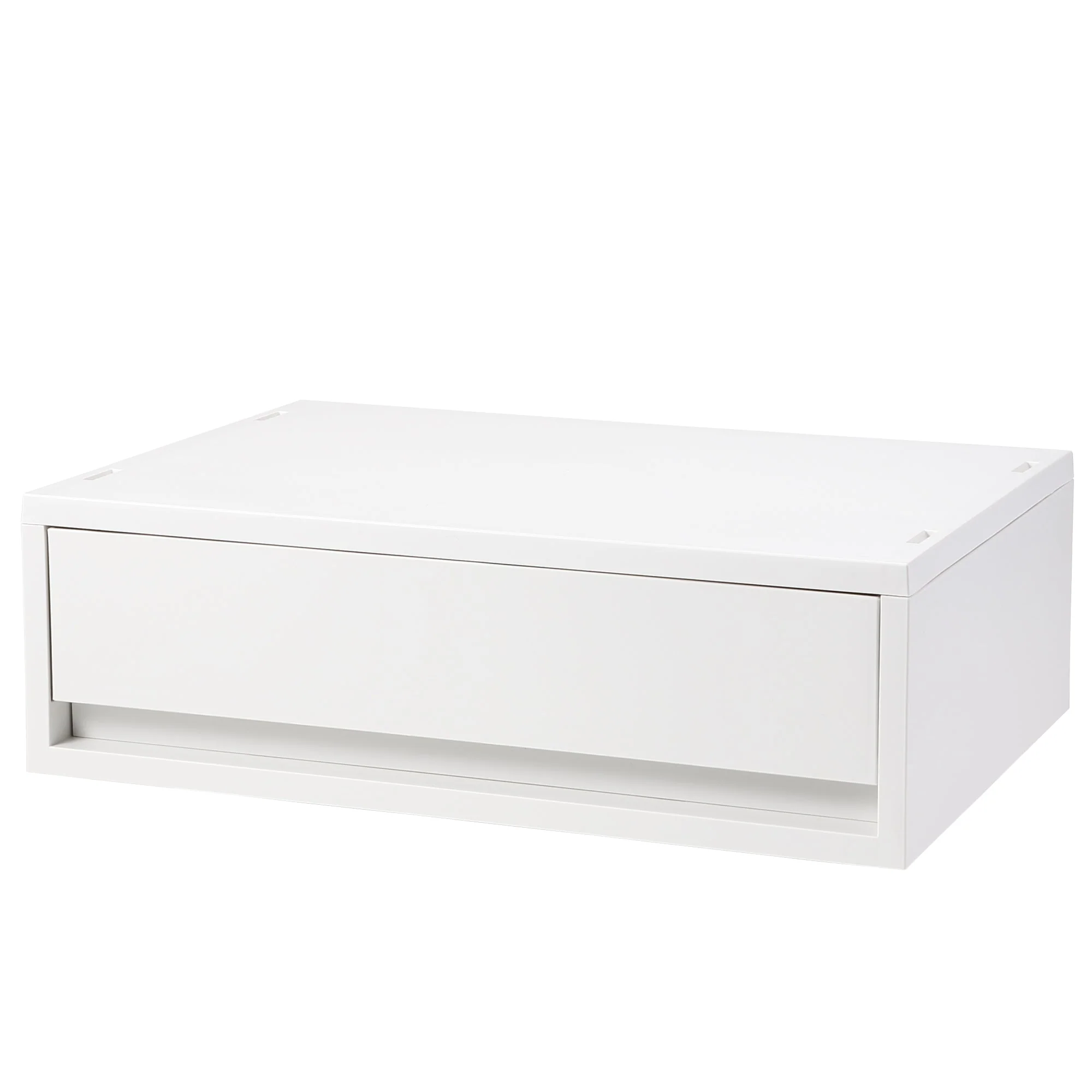 Polypropylene Wide Storage Case White Gray - Shallow (W14.6 x D10.2 x H4.7")