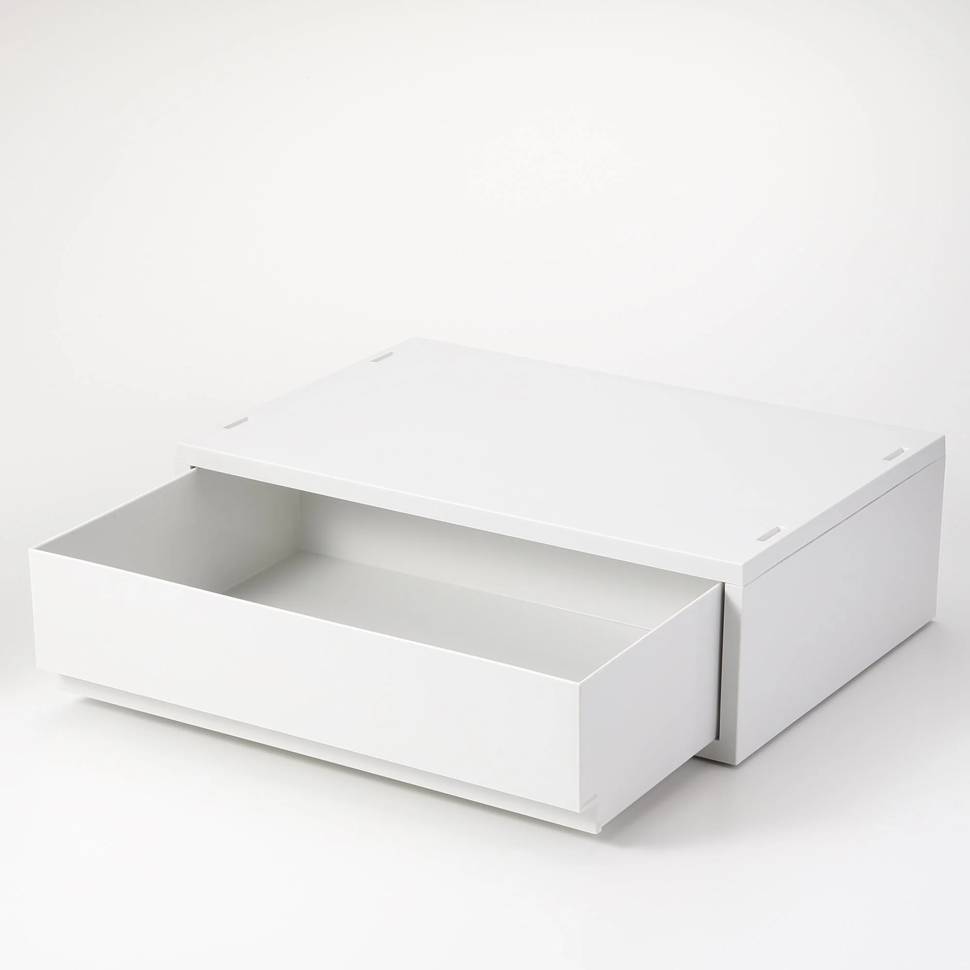 Polypropylene Wide Storage Case White Gray - Shallow (W14.6 x D10.2 x H4.7") - Image 2