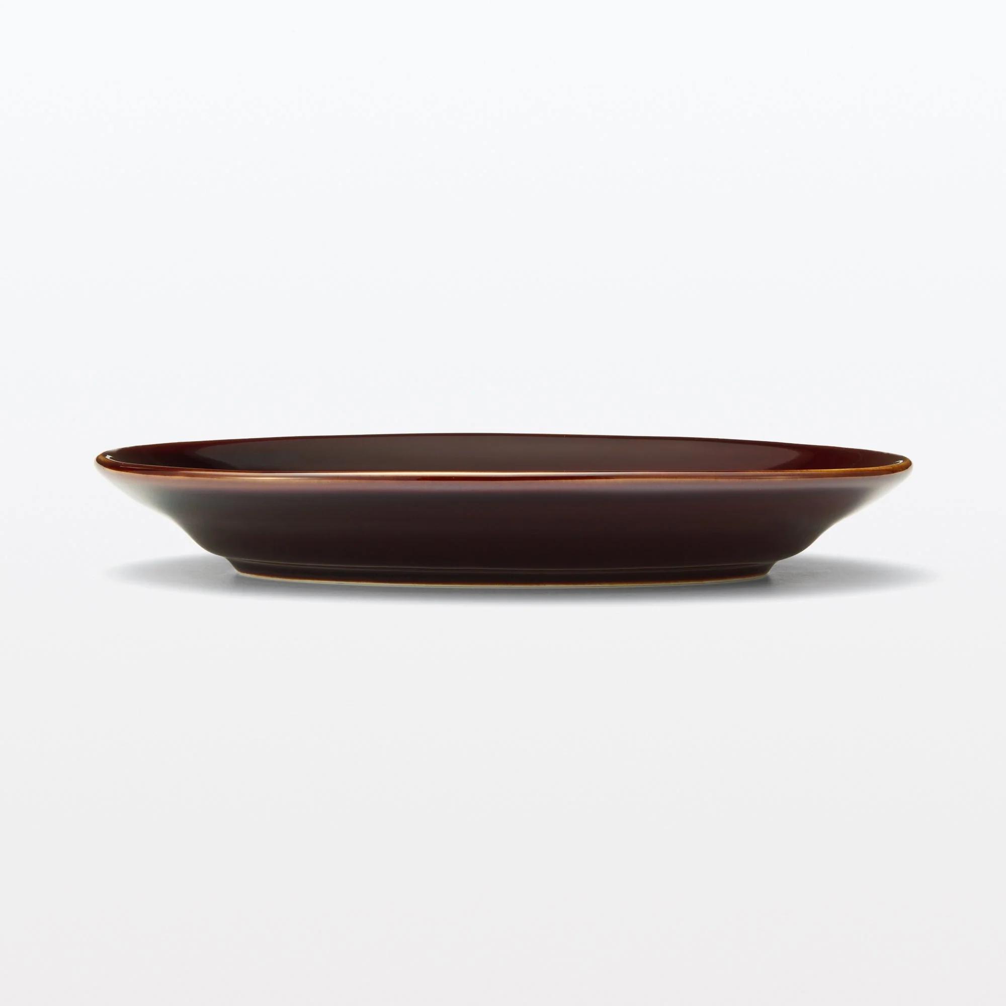 Porcelain Rimmed Oval Plate Medium - Brown Glaze - Image 3