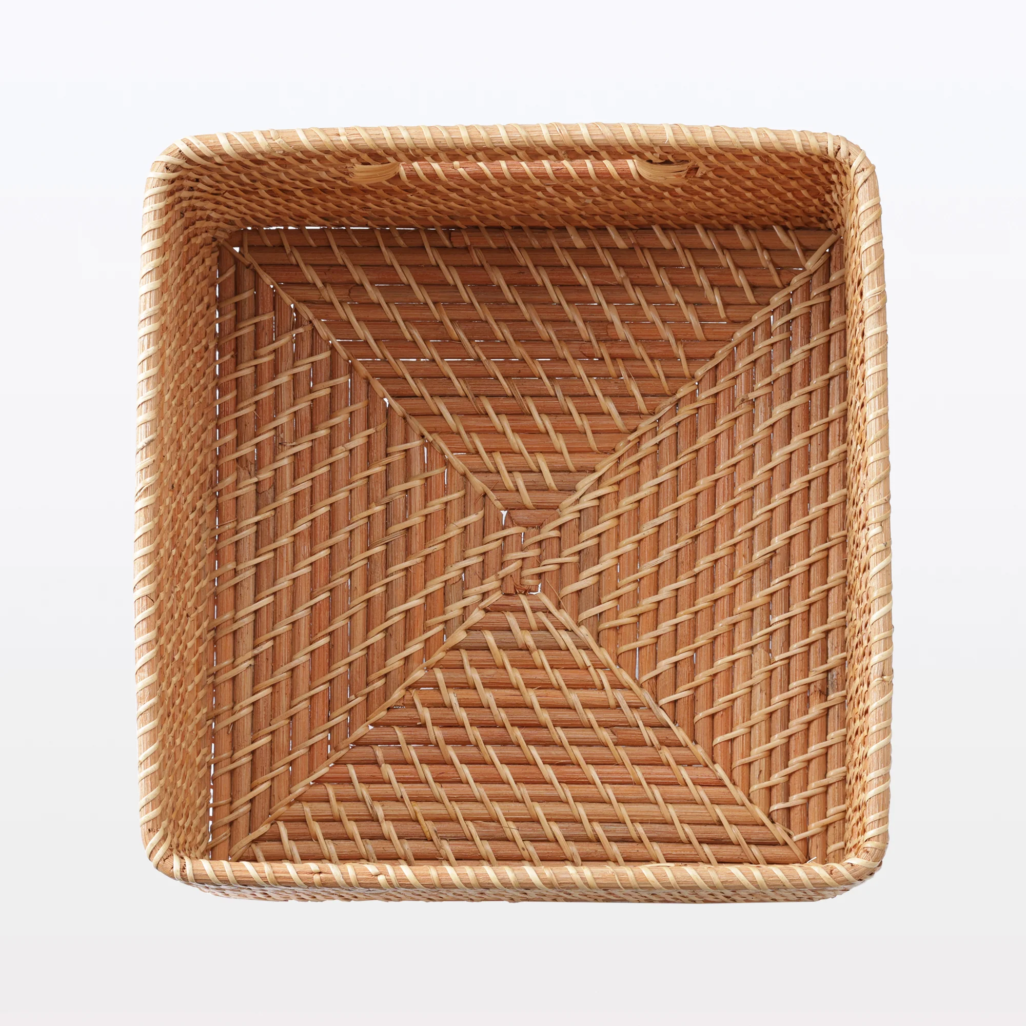 Rattan Square Storage with Handle - Large W13.8 x D14.2 x H9.4" - Image 5
