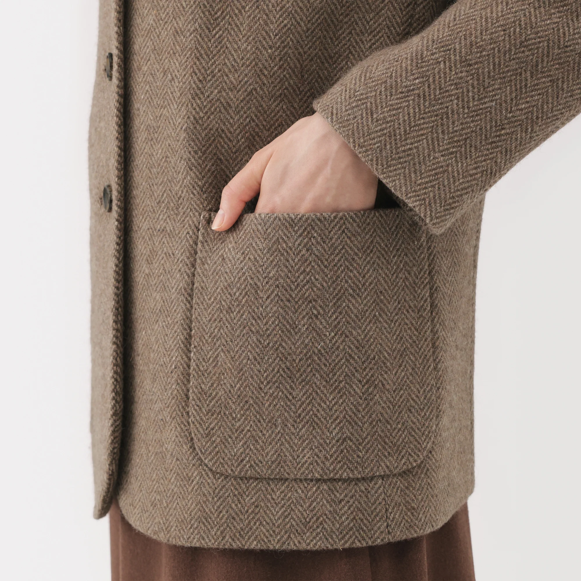 Reclaimed Wool Blend Tweed Jacket - Image 8