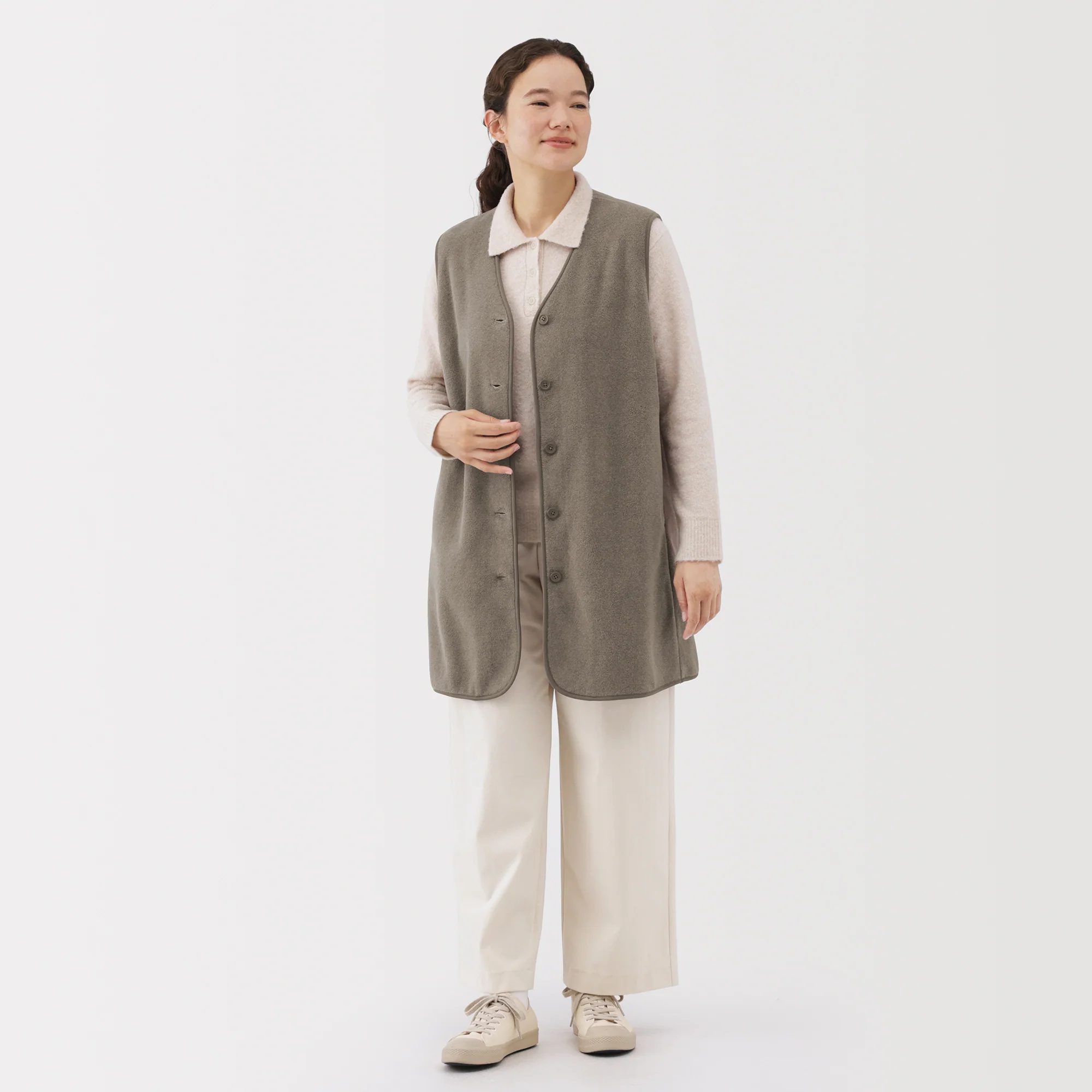 Recyclable Fleece Long Gilet - Image 11