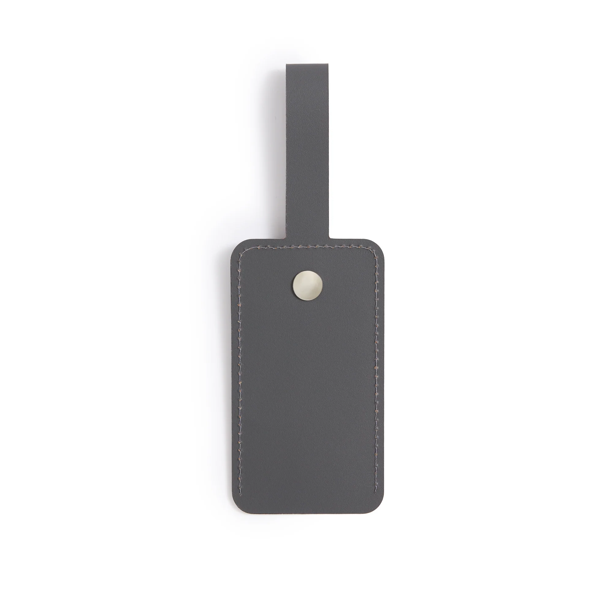 Recycled Leather Luggage Tag - Graphite