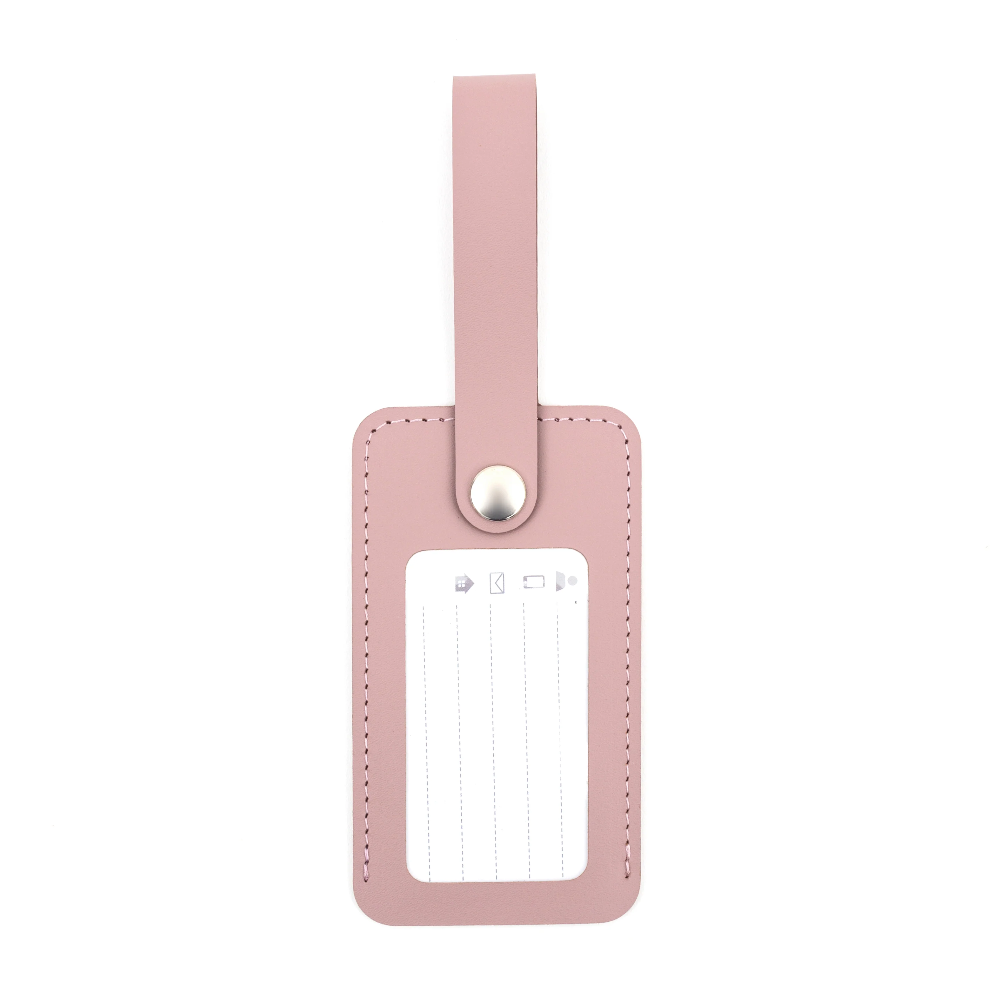Recycled Leather Luggage Tag - Pink - Image 3