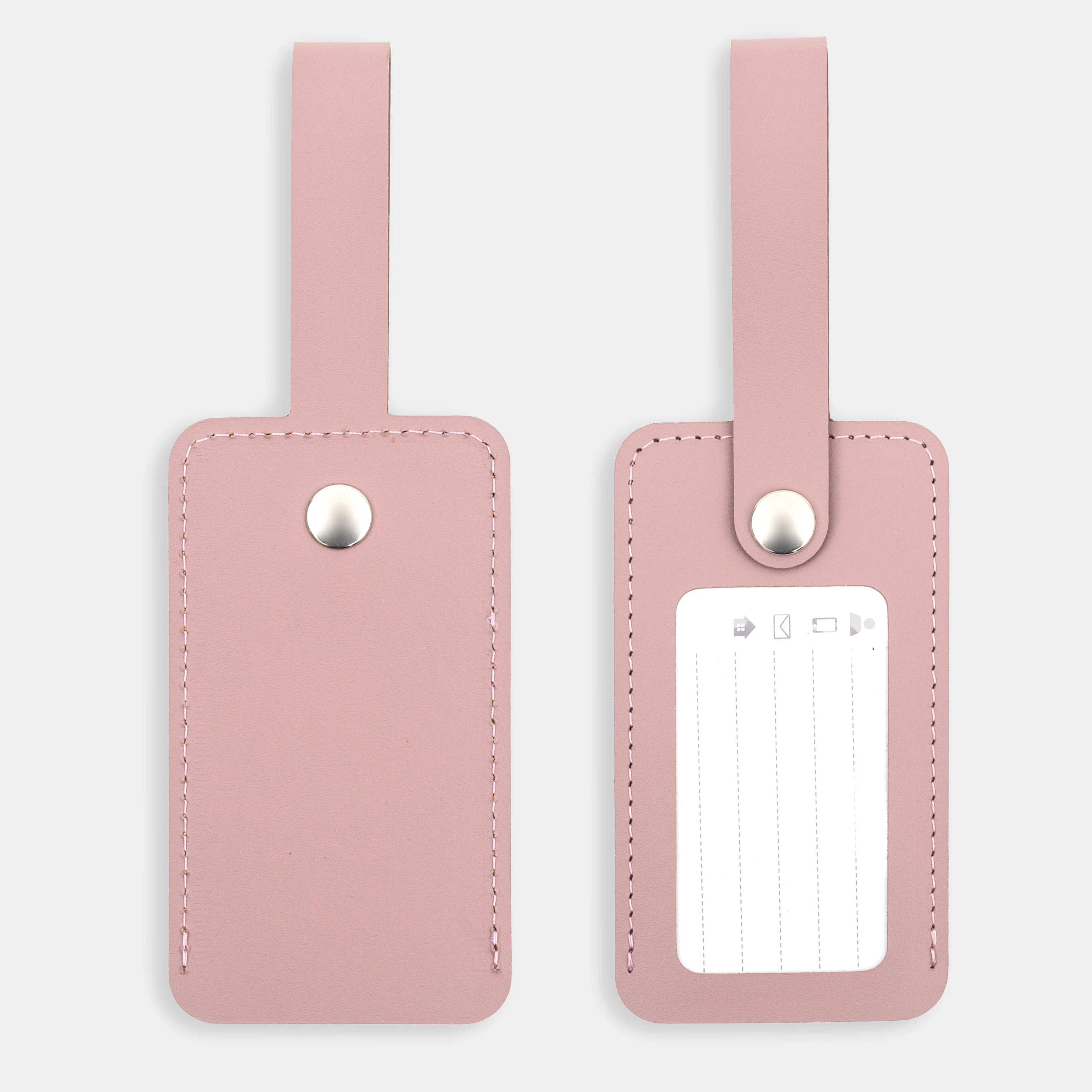 Recycled Leather Luggage Tag - Pink - Image 4