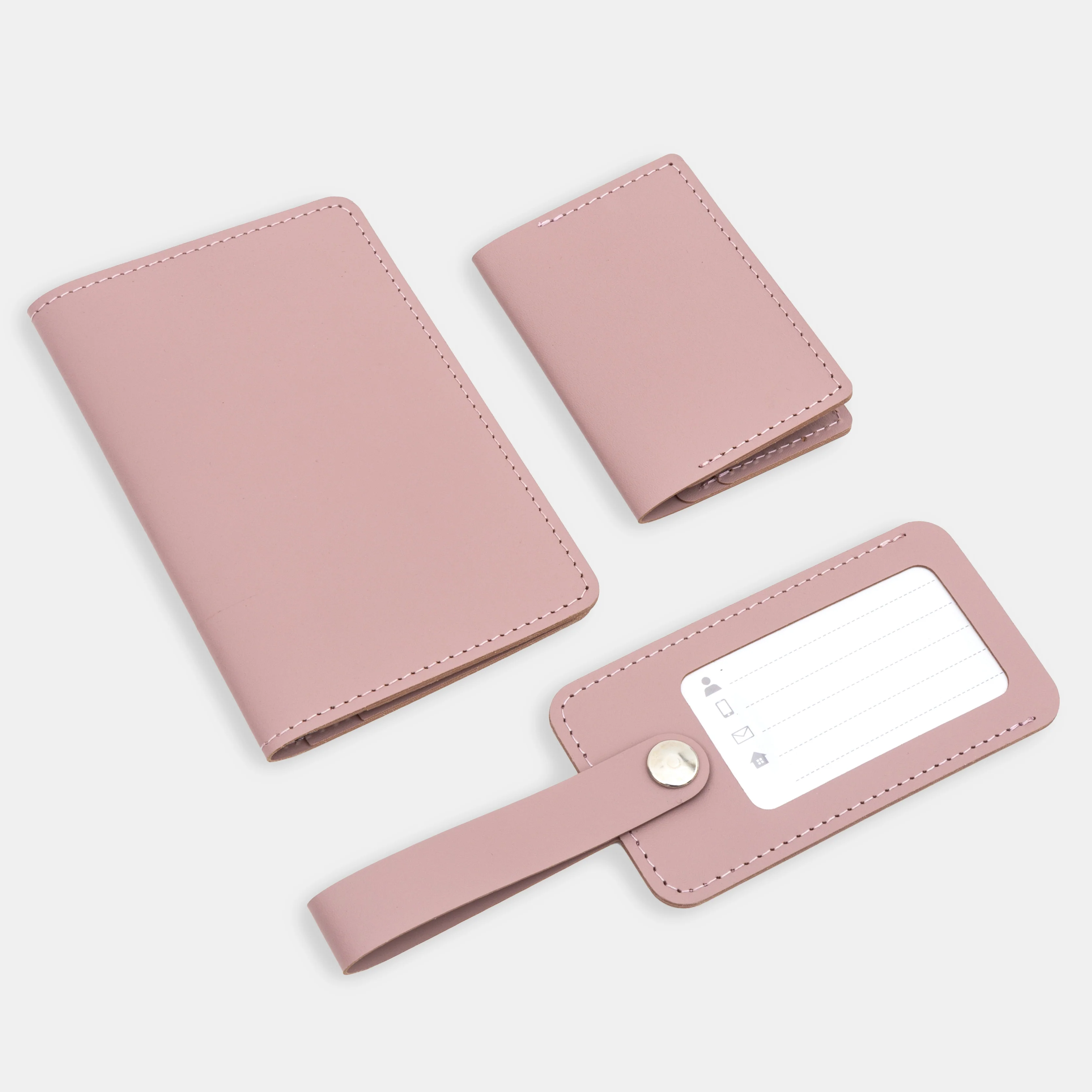 Recycled Leather Luggage Tag - Pink - Image 5