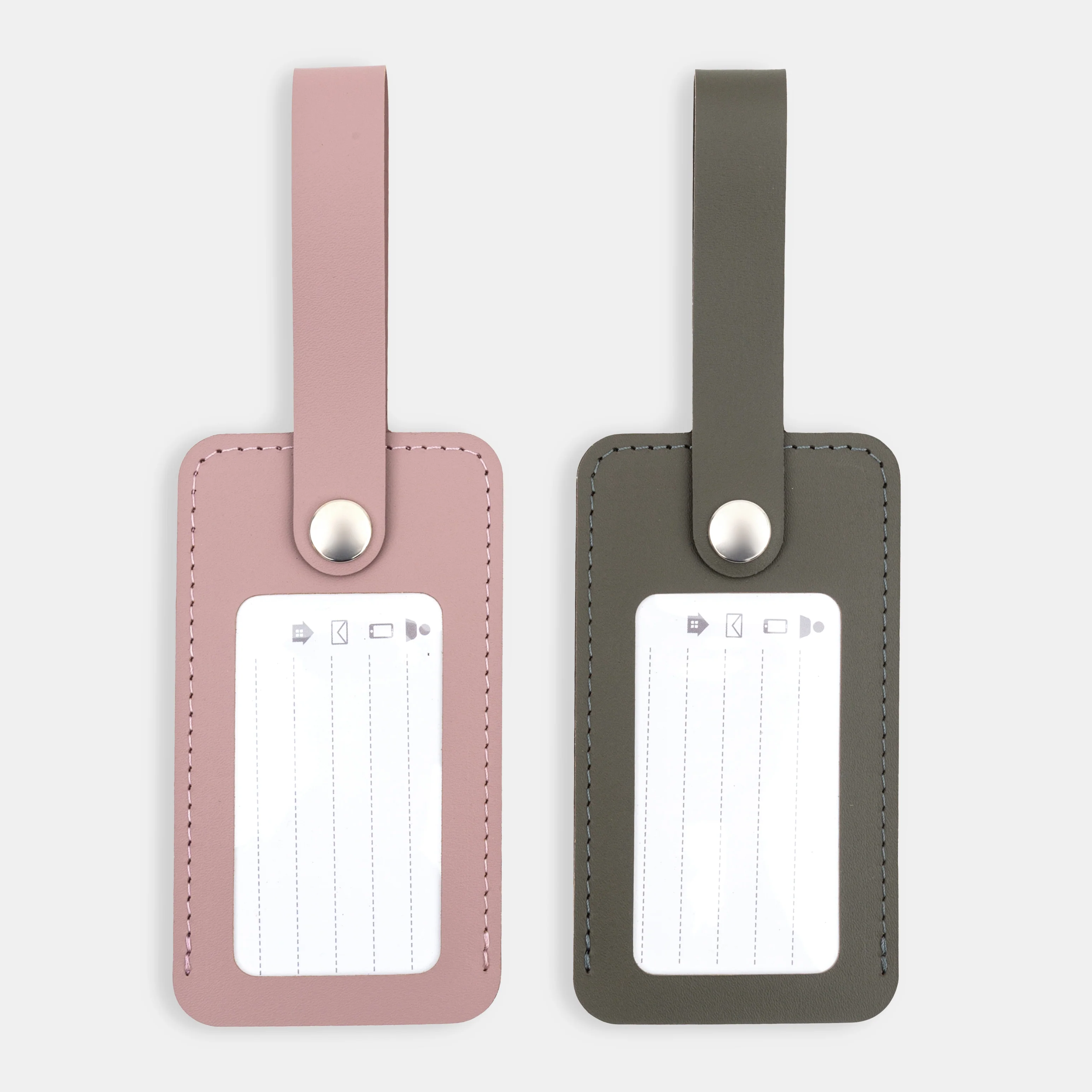 Recycled Leather Luggage Tag - Pink - Image 6