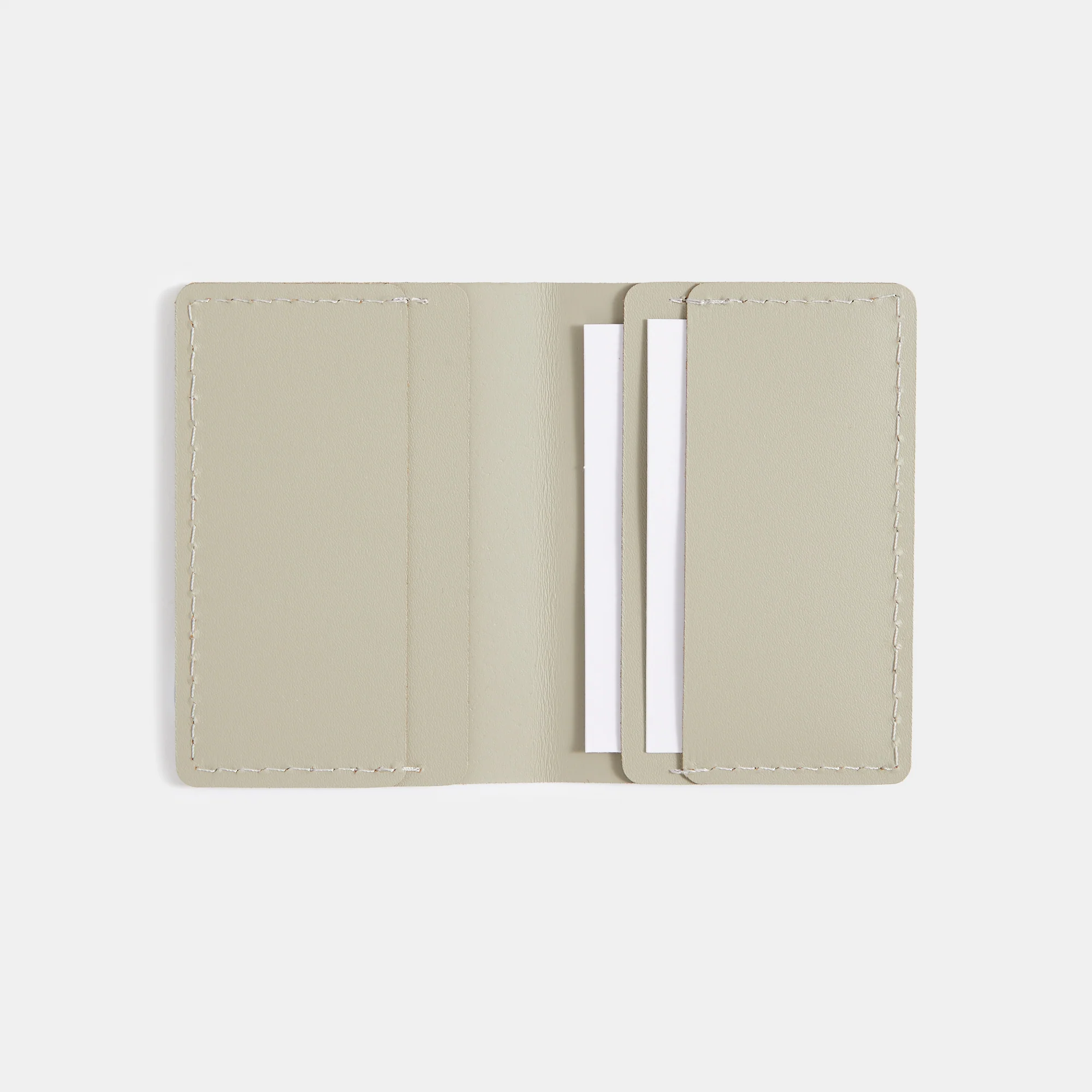 Recycled Leather Travel Card Holder - Ash - Image 3