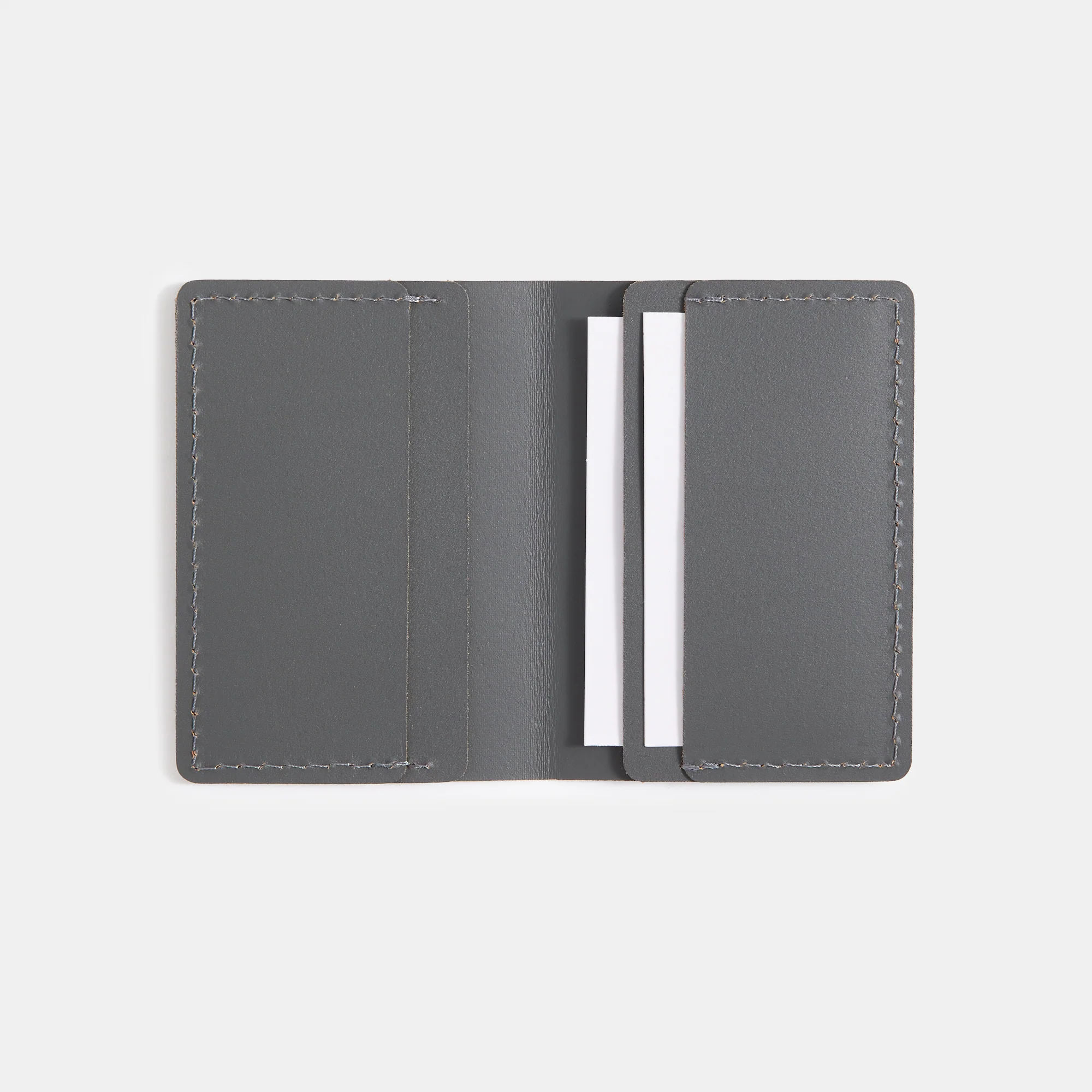 Recycled Leather Travel Card Holder - Graphite - Image 3