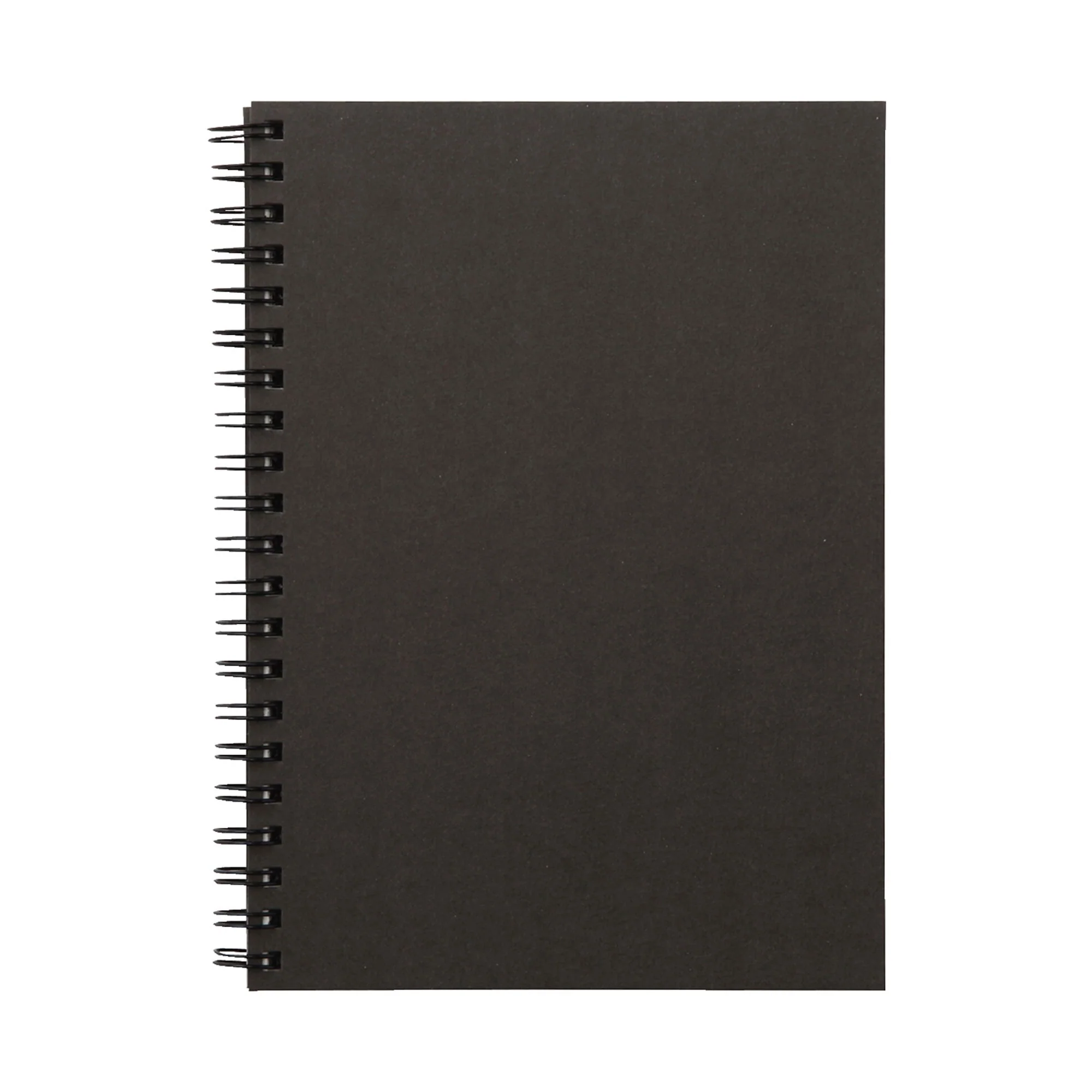 B6 Recycled Paper Double Ring Blank Notebook - Dark Gray