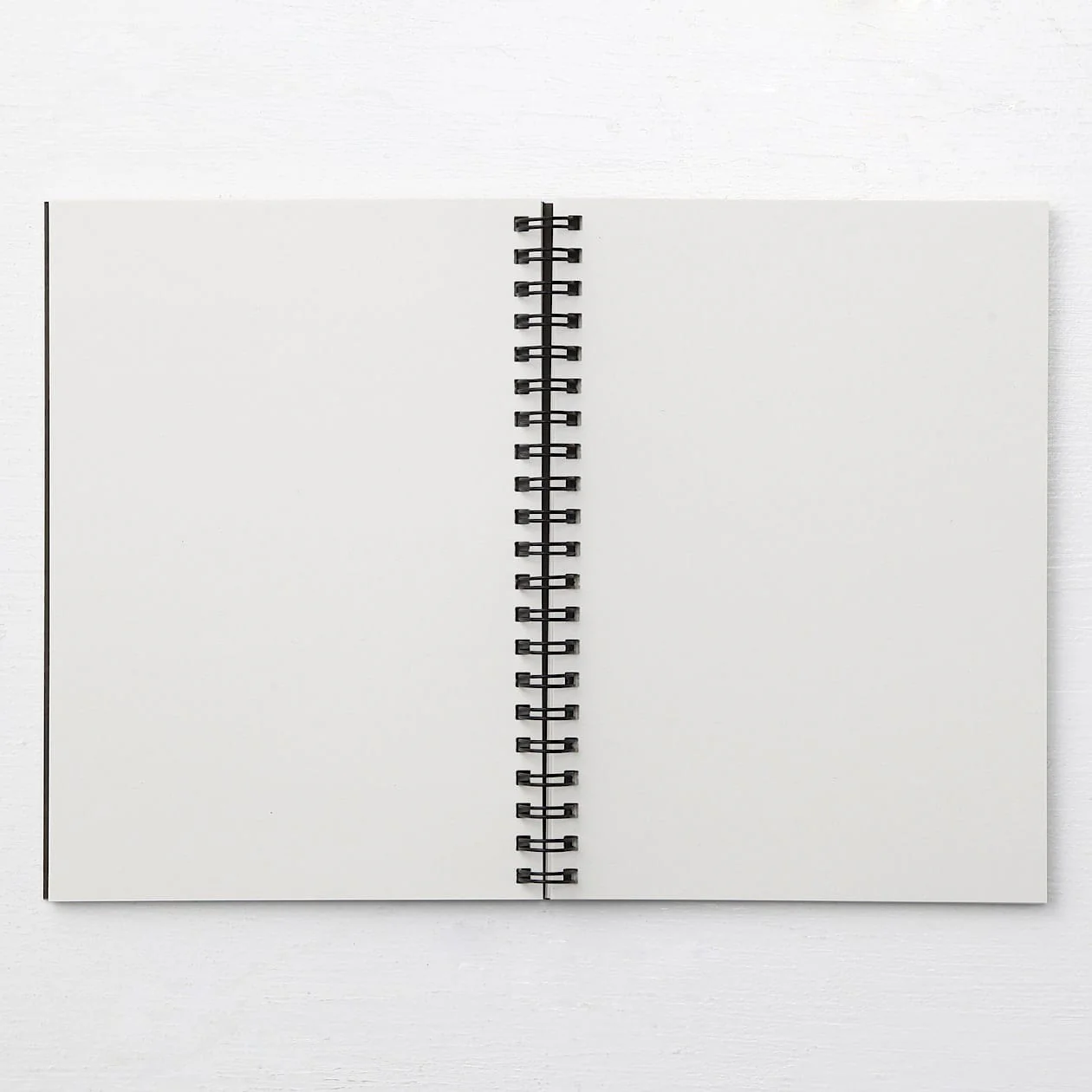 B6 Recycled Paper Double Ring Blank Notebook - Dark Gray - Image 2