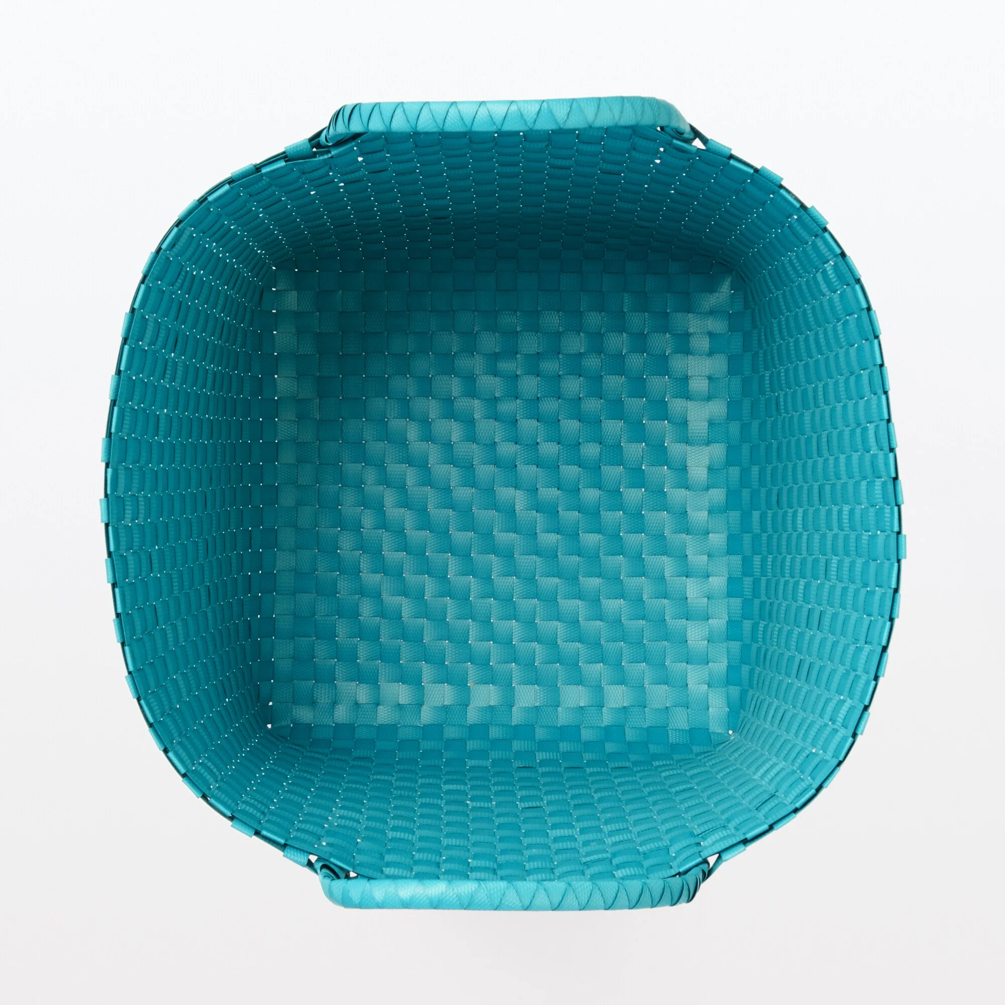 Recycled Polypropylene Strap Weave Basket - Blue - Large (dia. 15.7 x H12.6") - Image 4