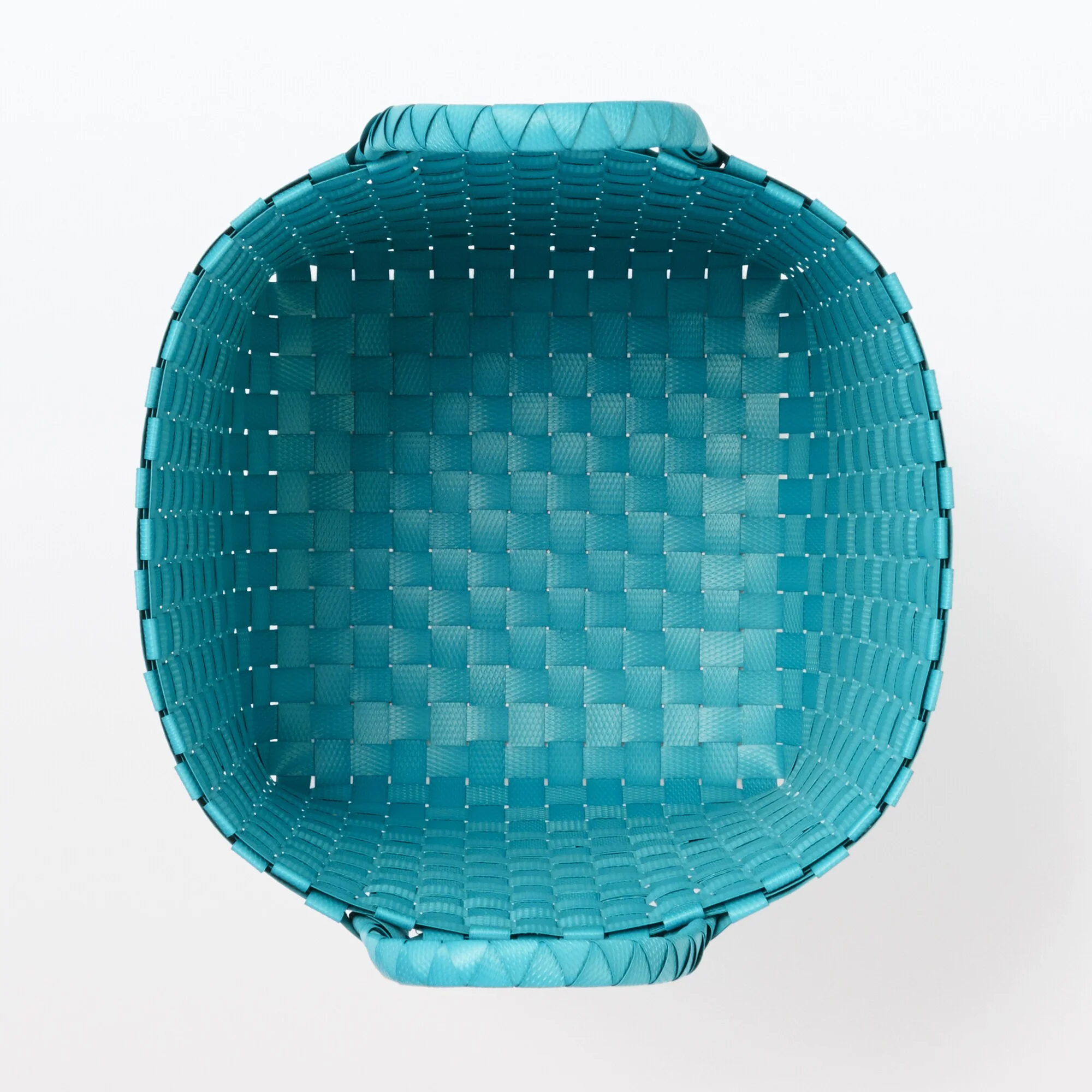 Recycled Polypropylene Strap Weave Basket - Blue - Small (dia. 9.8 x H7.9") - Image 4