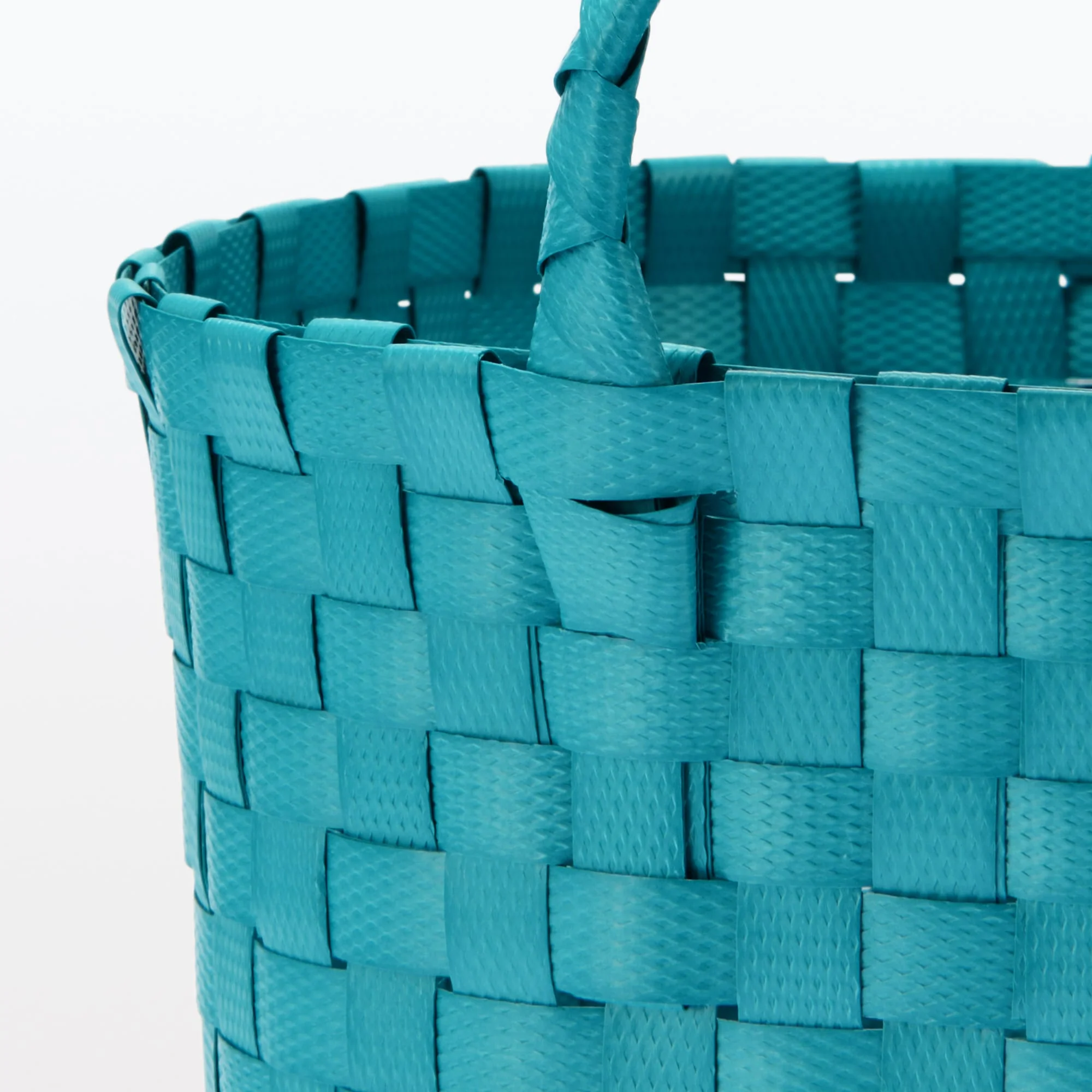 Recycled Polypropylene Strap Weave Basket - Blue - Small (dia. 9.8 x H7.9") - Image 5