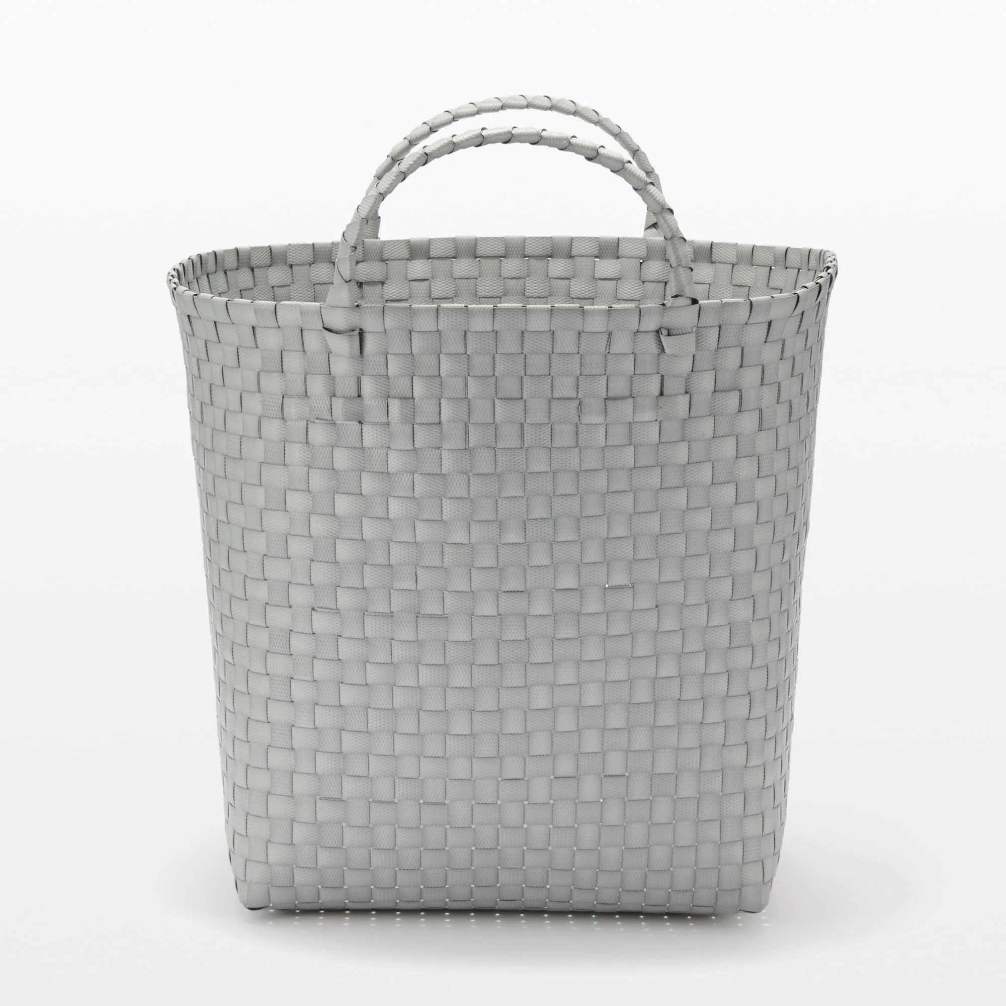 Recycled Polypropylene Strap Weave Basket - Gray - Large (dia. 15.7 x H12.6") - Image 2
