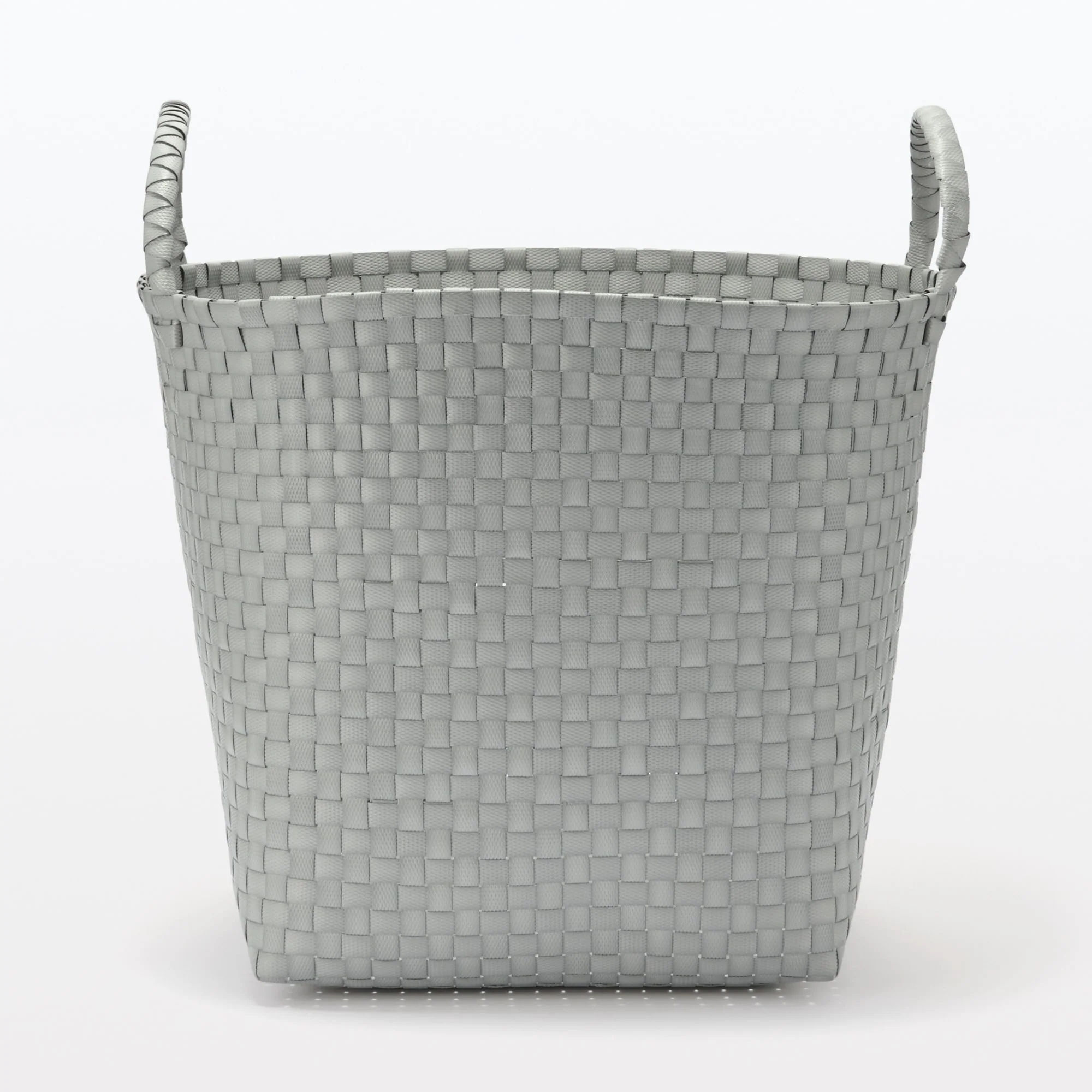 Recycled Polypropylene Strap Weave Basket - Gray - Large (dia. 15.7 x H12.6") - Image 3