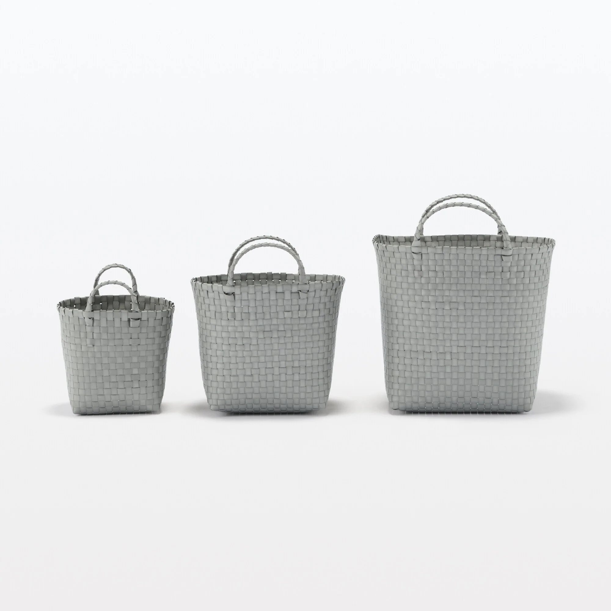 Recycled Polypropylene Strap Weave Basket - Gray - Large (dia. 15.7 x H12.6") - Image 7