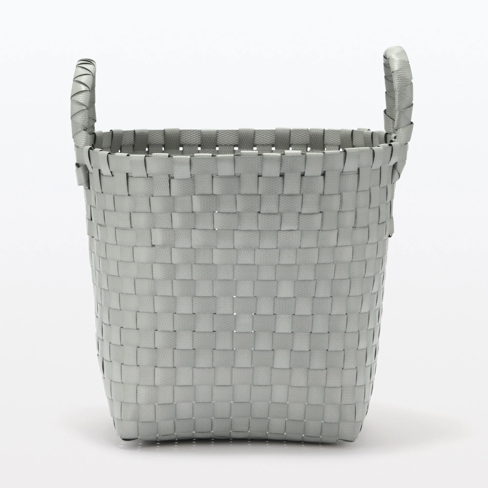 Recycled Polypropylene Strap Weave Basket - Gray - Small (dia. 9.8 x H7.9") - Image 3