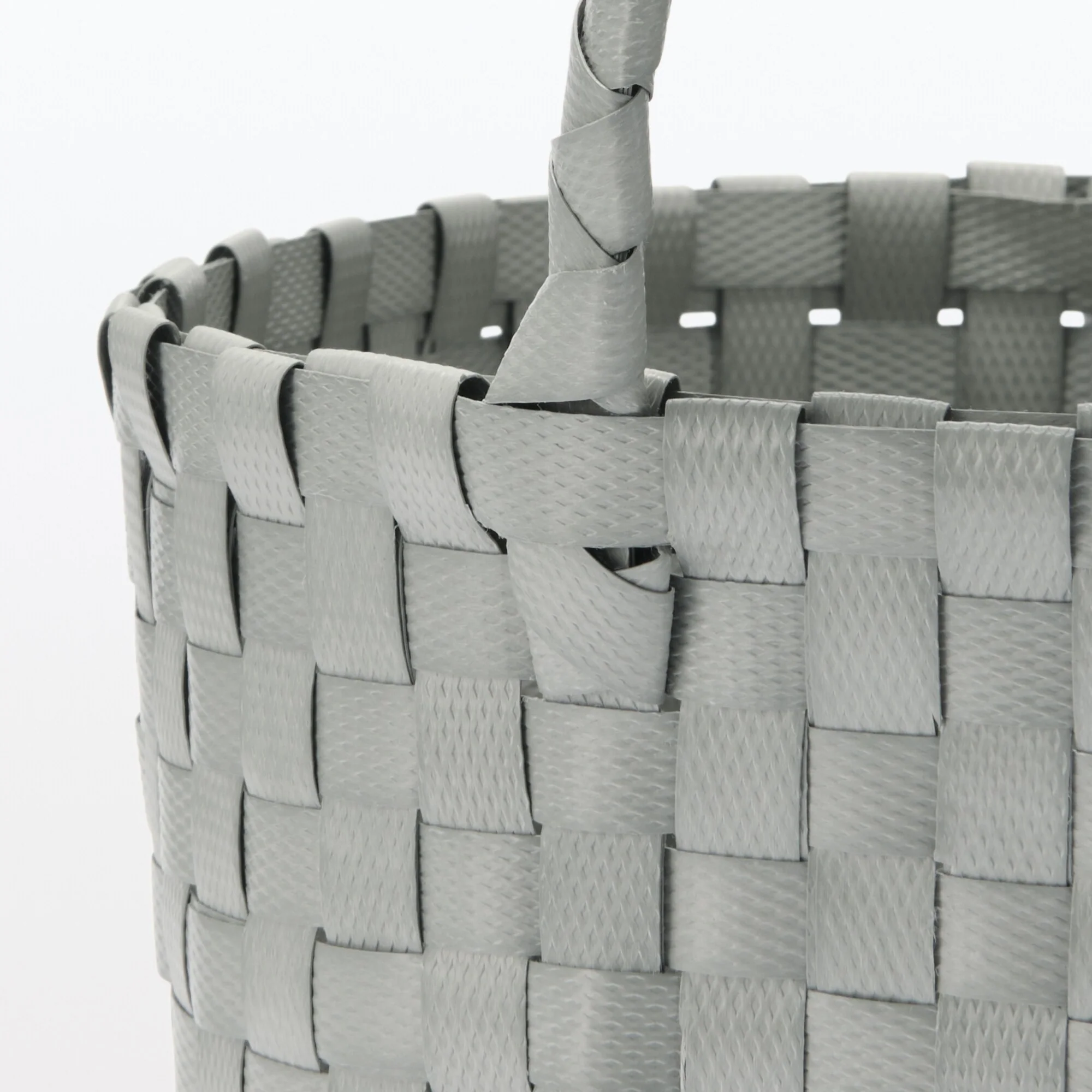 Recycled Polypropylene Strap Weave Basket - Gray - Small (dia. 9.8 x H7.9") - Image 5
