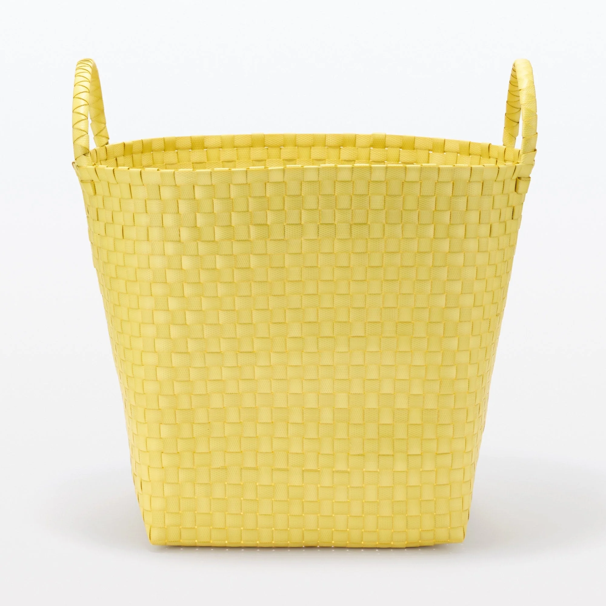 Recycled Polypropylene Strap Weave Basket - Yellow - Large (Dia. 15.7 x H12.6") - Image 4