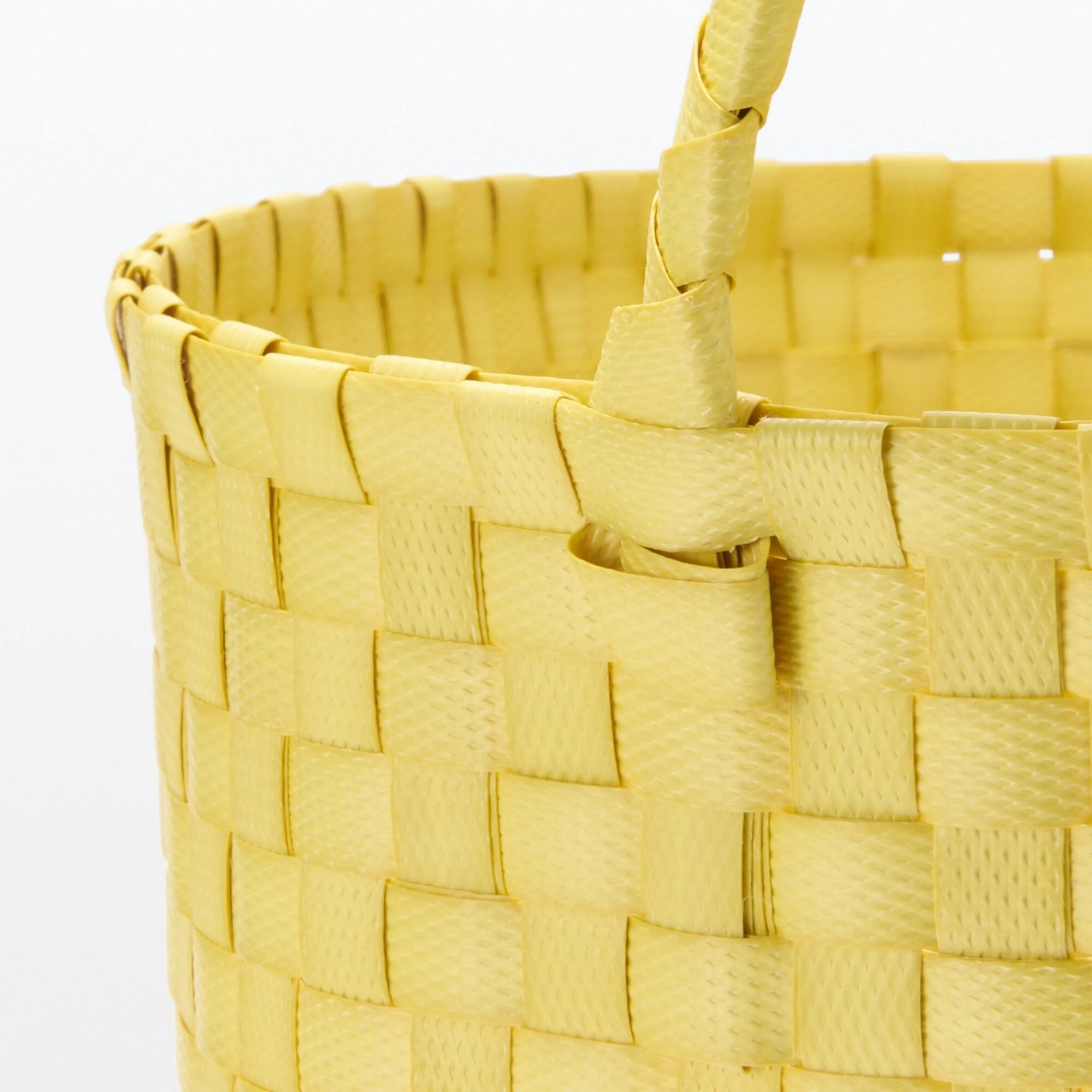 Recycled Polypropylene Strap Weave Basket - Yellow - Large (Dia. 15.7 x H12.6") - Image 6