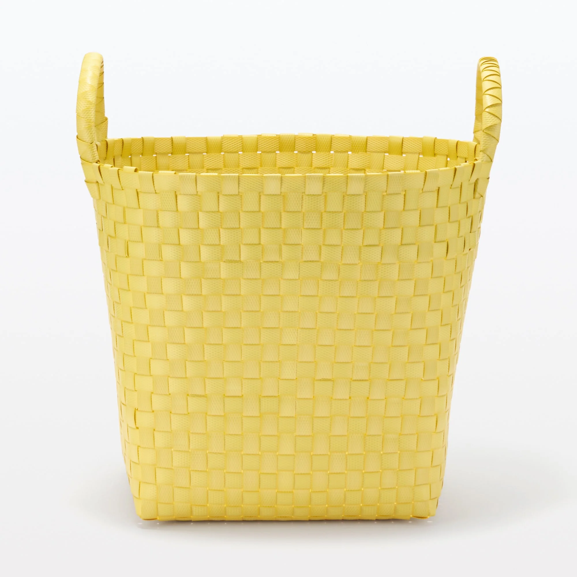Recycled Polypropylene Strap Weave Basket - Yellow - Medium (dia. 13 x H9.8") - Image 3