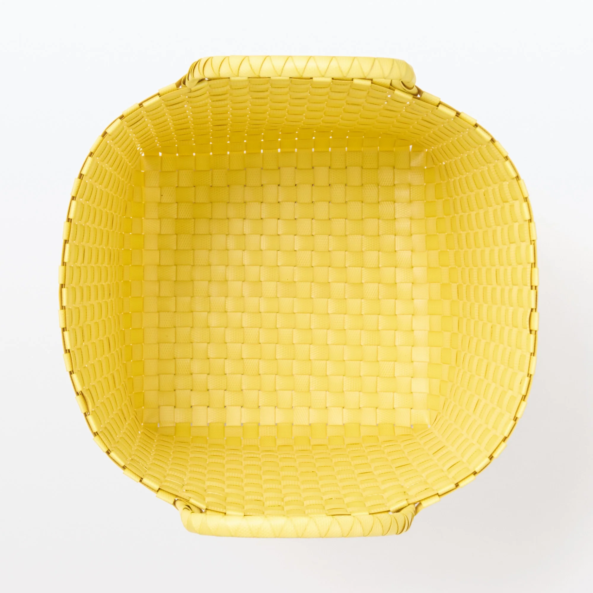 Recycled Polypropylene Strap Weave Basket - Yellow - Medium (dia. 13 x H9.8") - Image 4