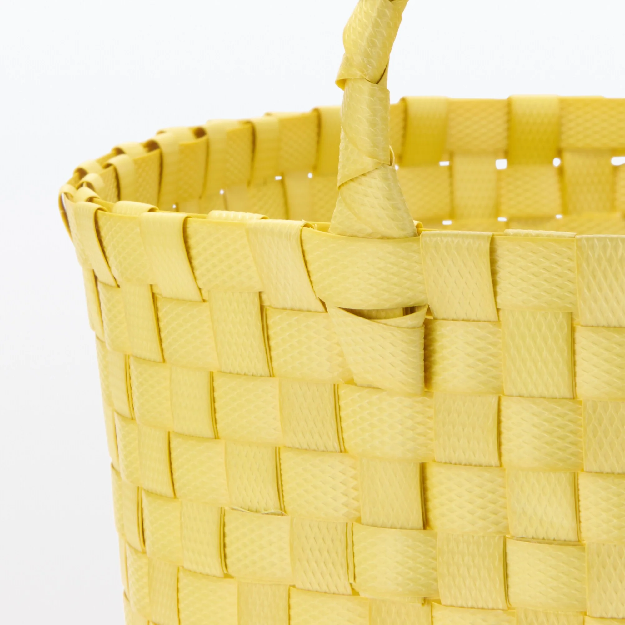 Recycled Polypropylene Strap Weave Basket - Yellow - Medium (dia. 13 x H9.8") - Image 5