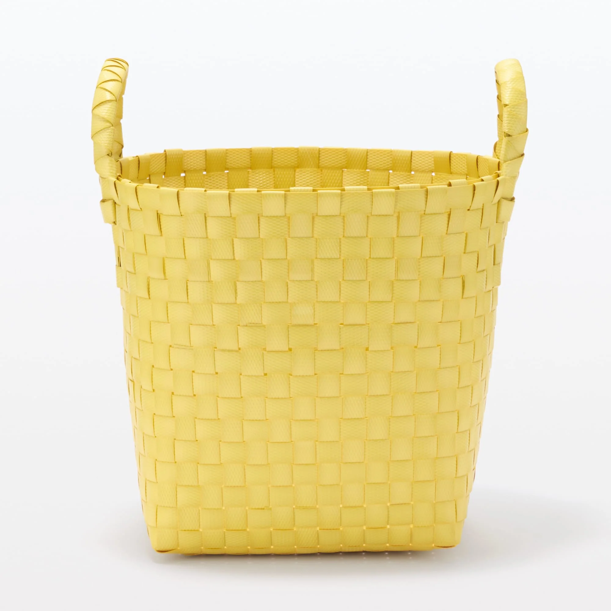 Recycled Polypropylene Strap Weave Basket - Yellow - Small (dia. 9.8 x H7.9") - Image 3