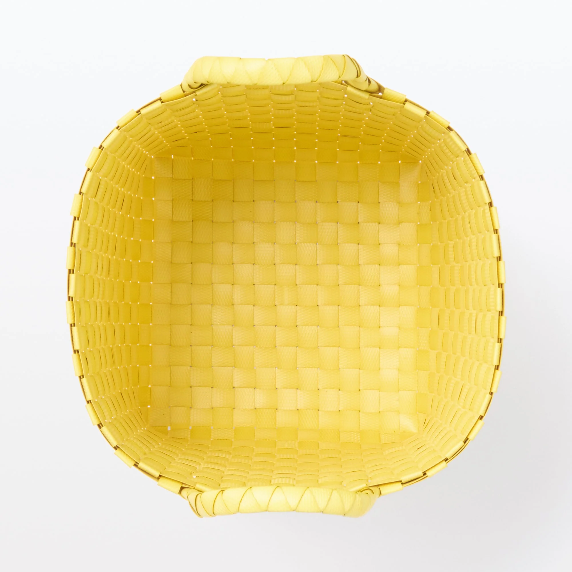 Recycled Polypropylene Strap Weave Basket - Yellow - Small (dia. 9.8 x H7.9") - Image 4