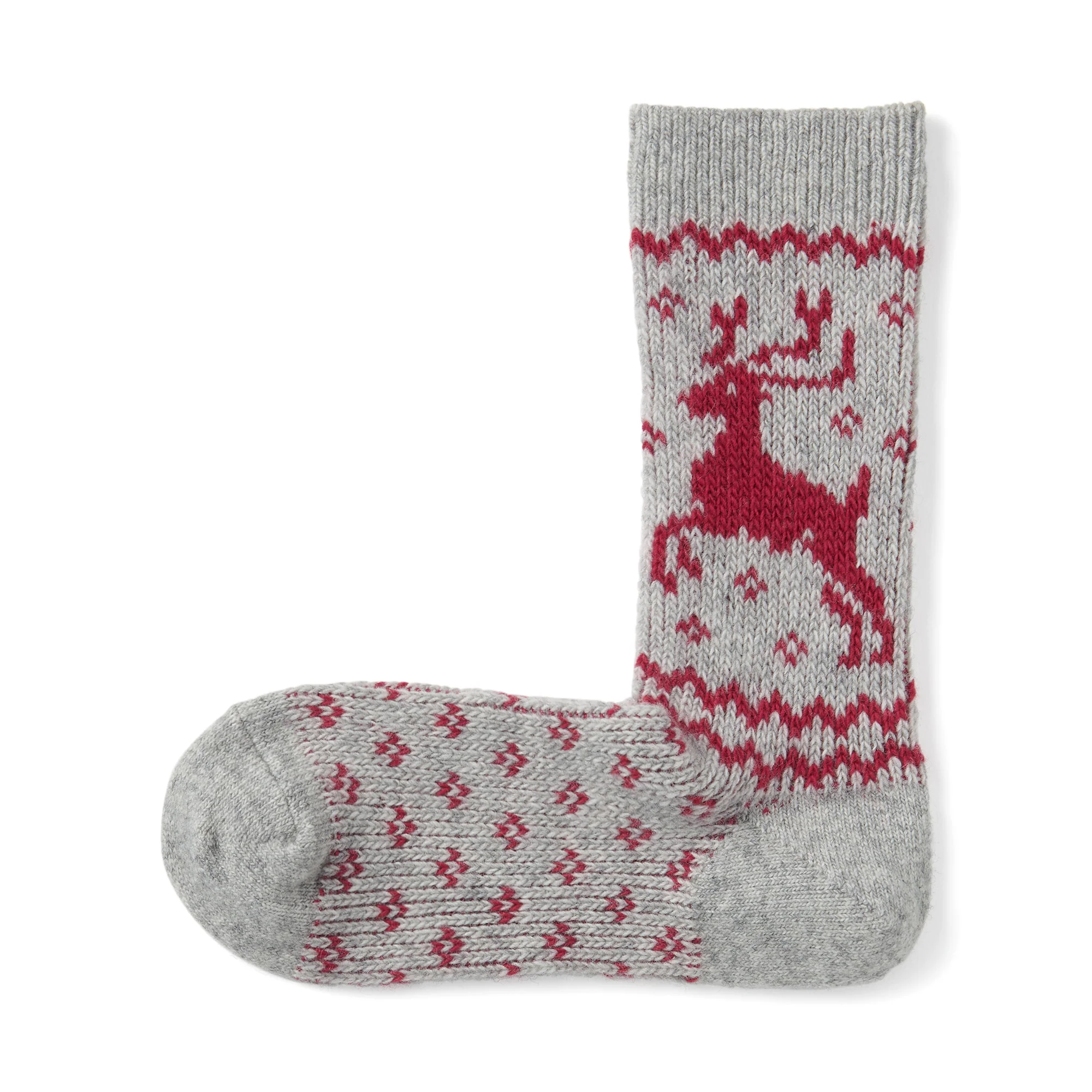Right Angle Loose Top Reindeer Pattern Socks - Image 5