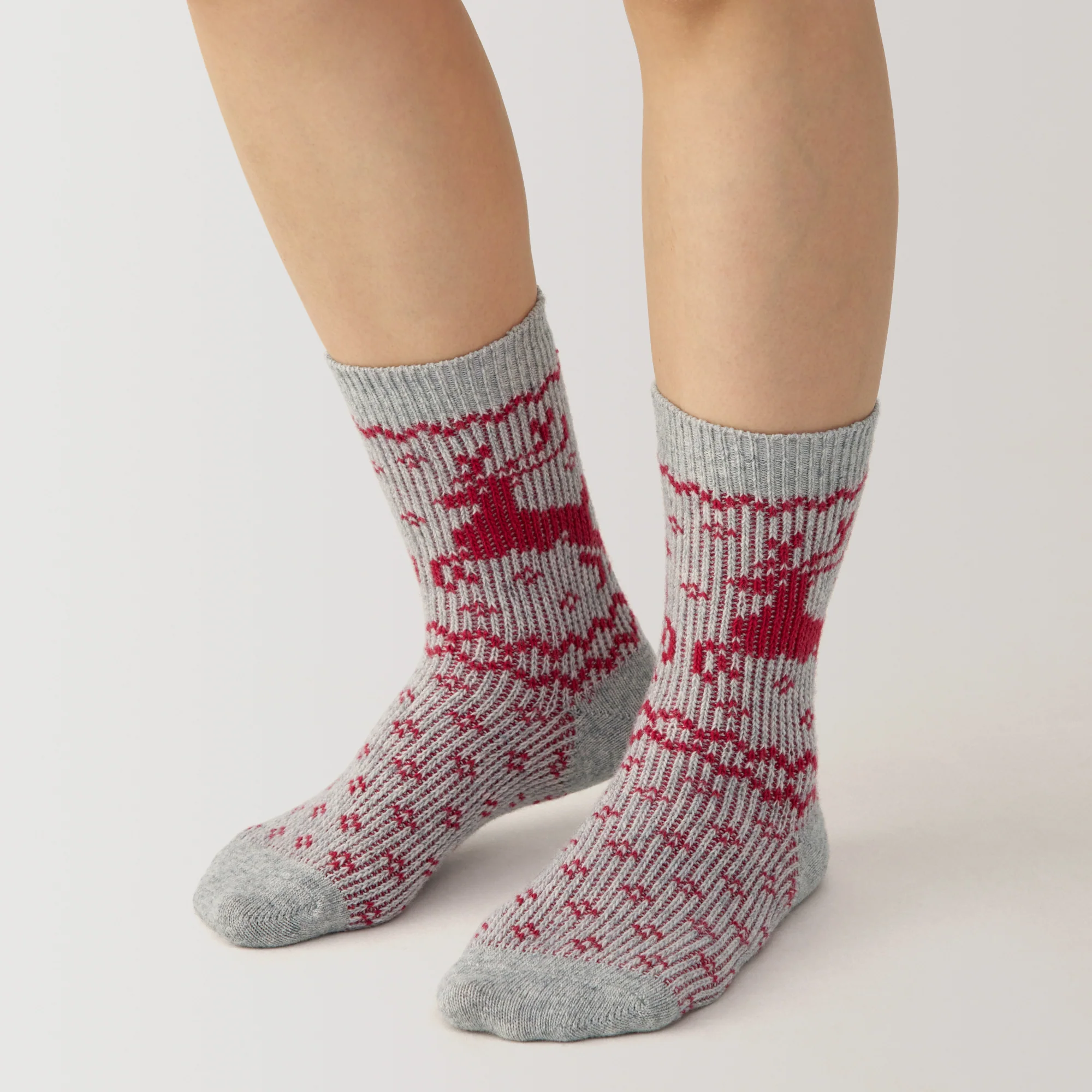 Right Angle Loose Top Reindeer Pattern Socks - Image 6