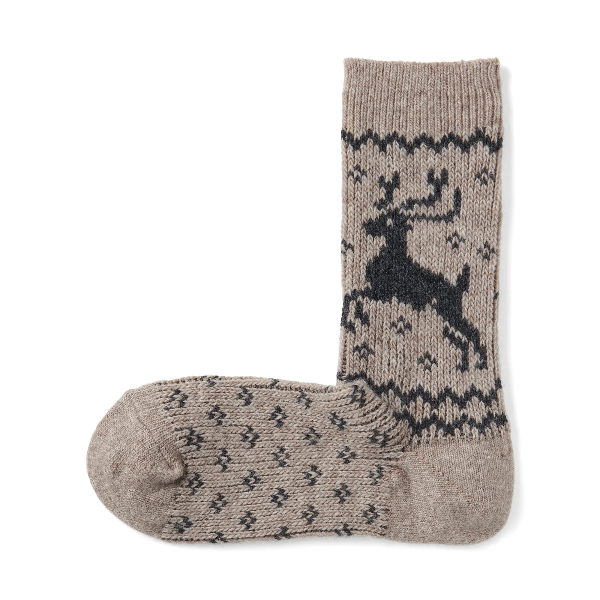 Right Angle Loose Top Reindeer Pattern Socks - Image 9