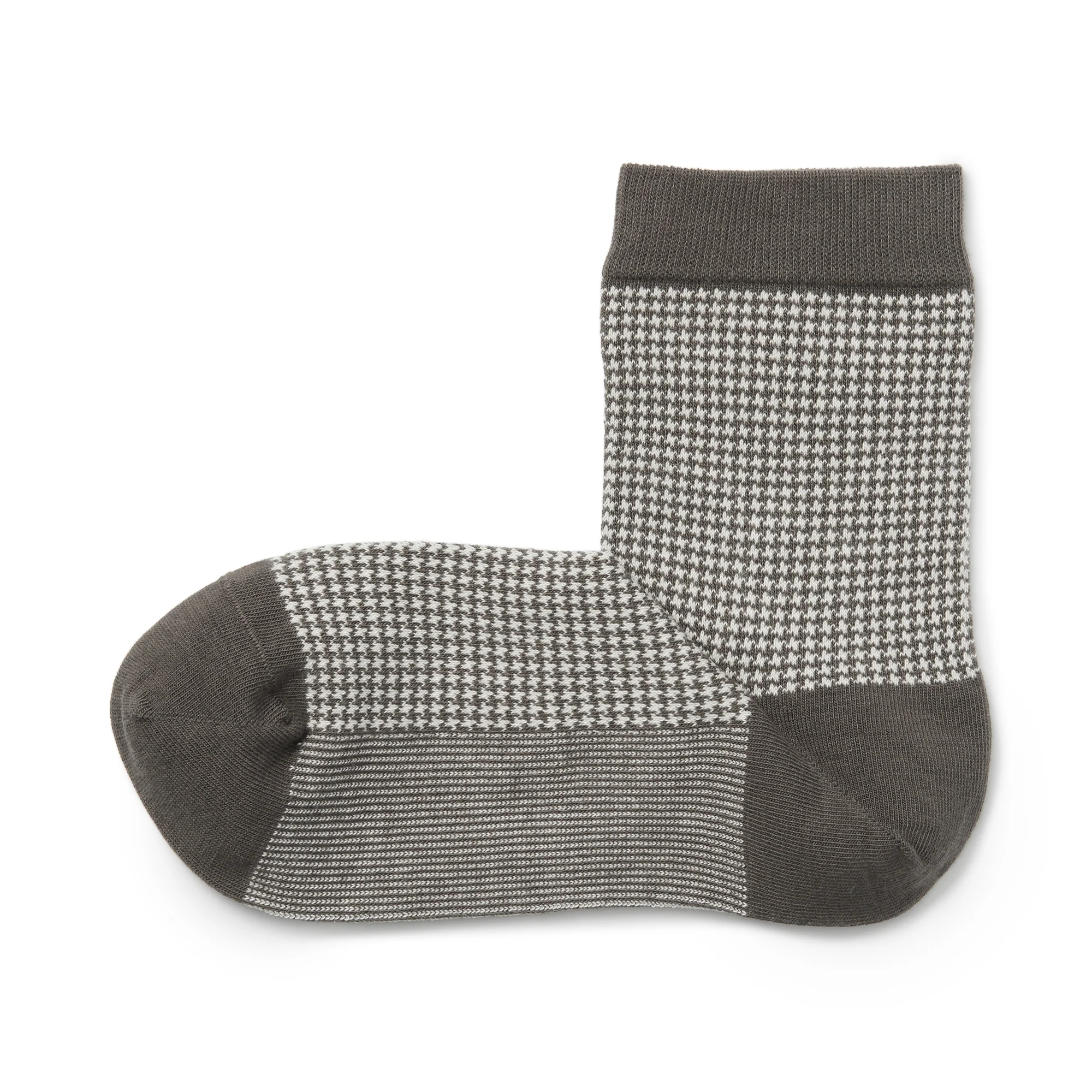 Right Angle Loose Top Short Socks - Houndstooth Pattern - Image 2