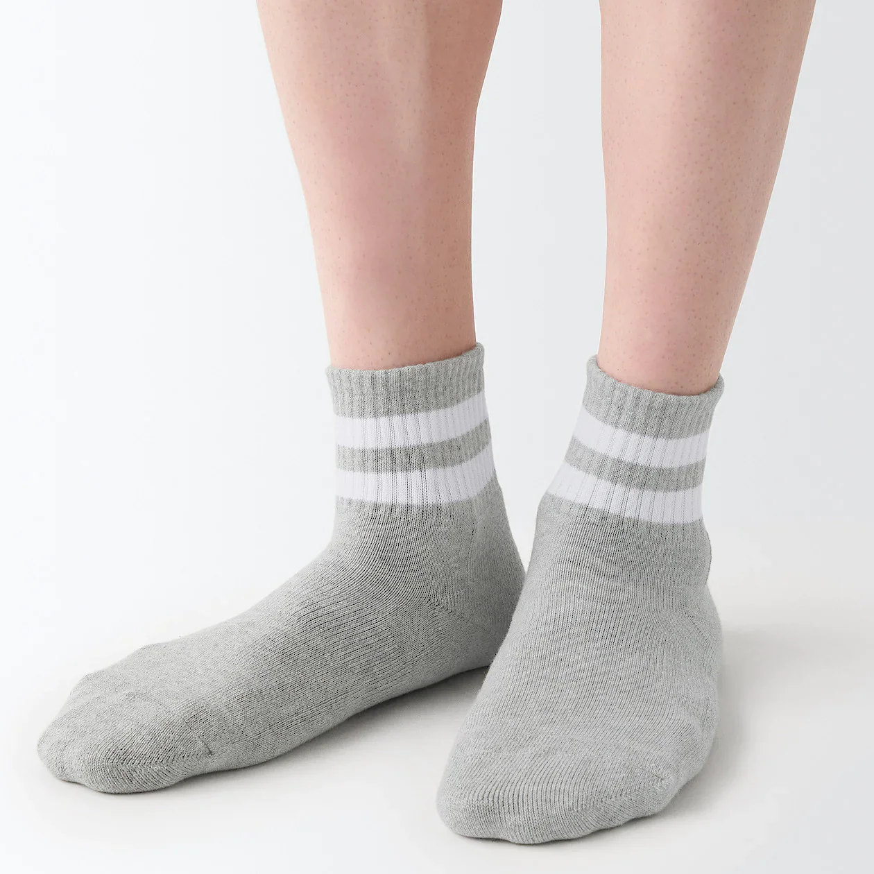 Right Angle Pile Striped Short Socks - Image 3