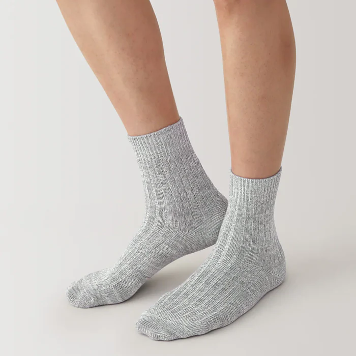 Right Angle Ribbed Thick Short Socks - Image 4