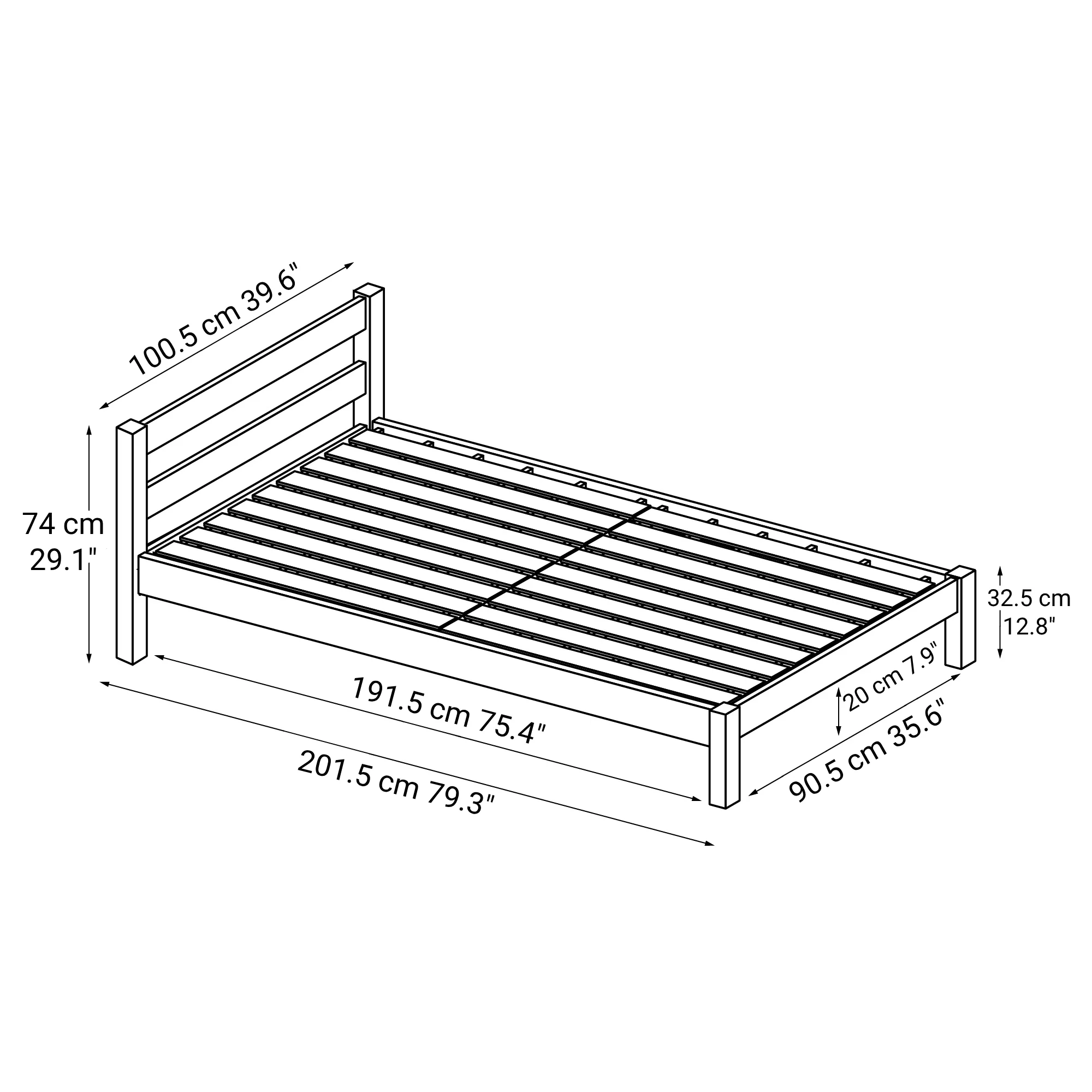 [HD] Rubberwood Wooden Bed - Single - Image 12