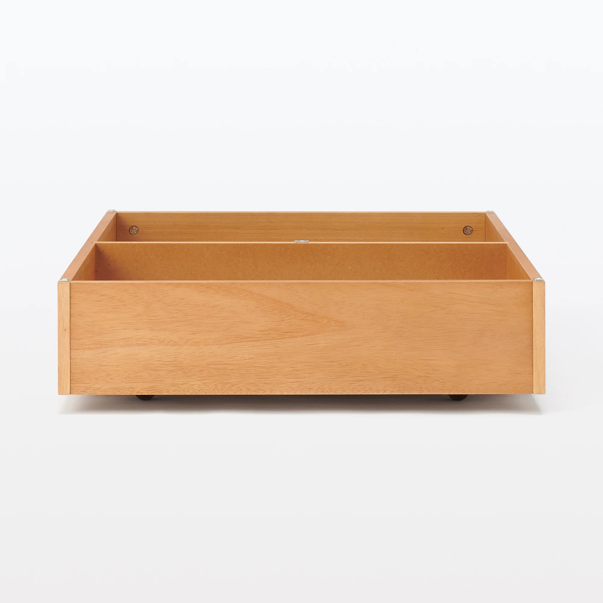[HD] Rubberwood Wooden Bed Storage Box with Divider - Image 2